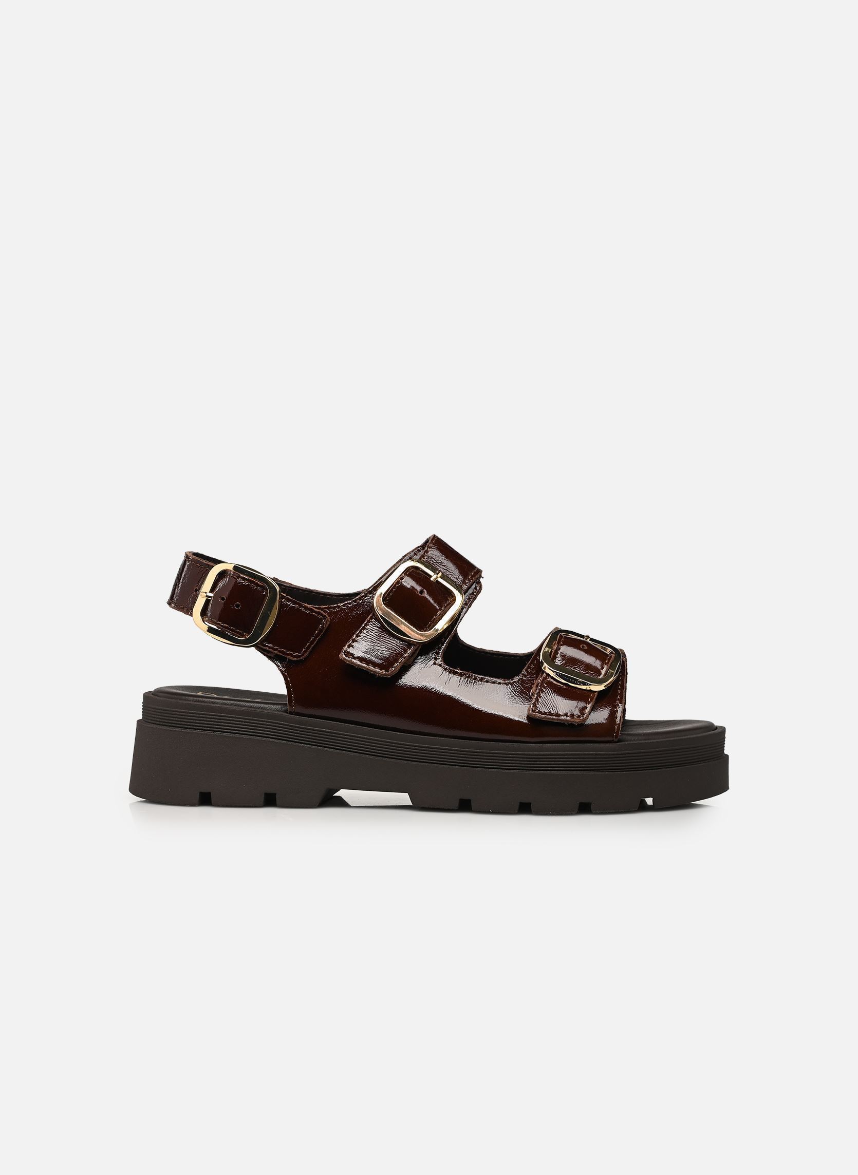 Sandalen met sleehak en plateau JULIETA dames bruin Bocage Sandalen met sleehak en plateau JULIETA dames bruin marron