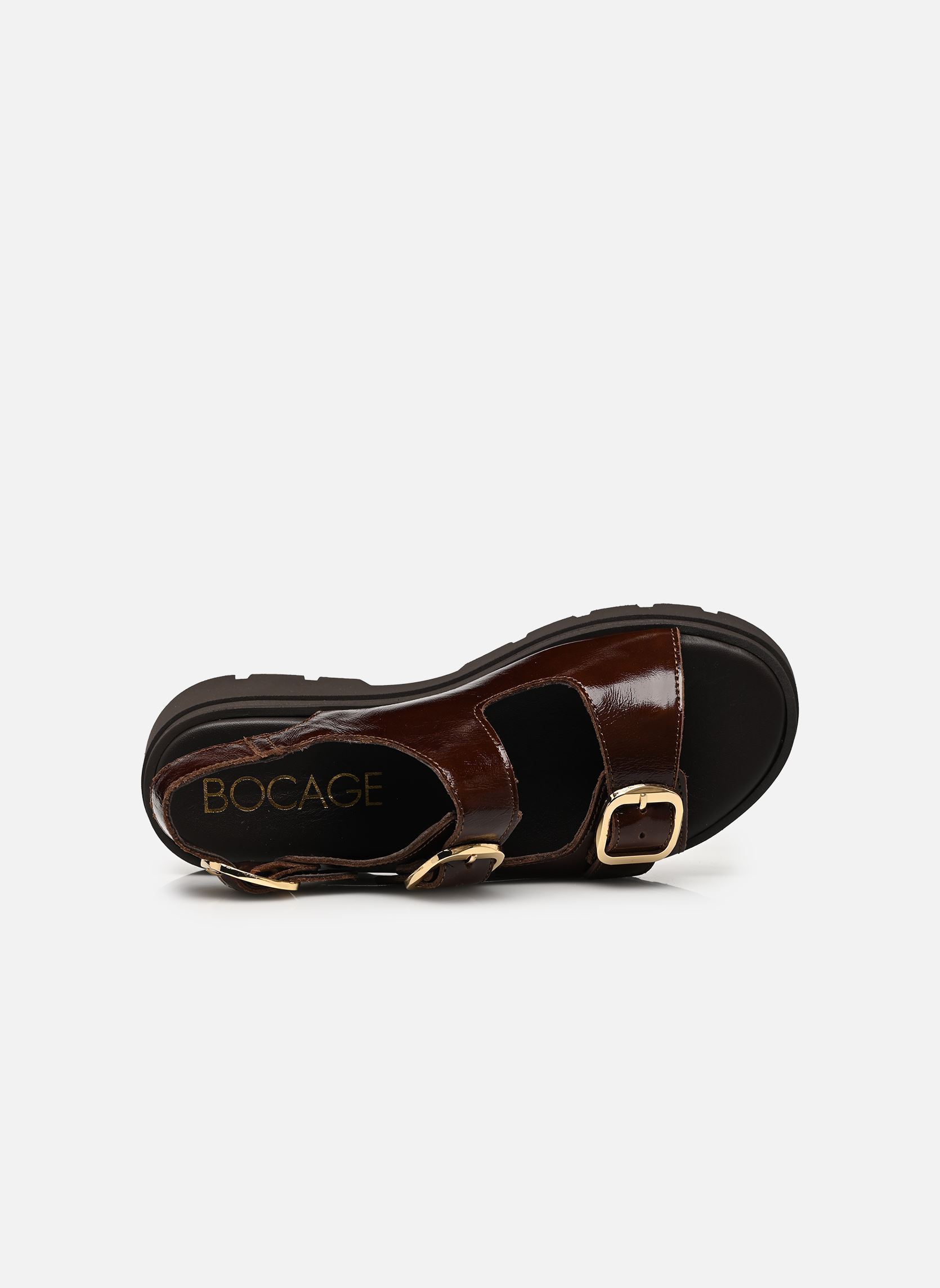 Sandalen met sleehak en plateau JULIETA dames bruin Bocage Sandalen met sleehak en plateau JULIETA dames bruin marron