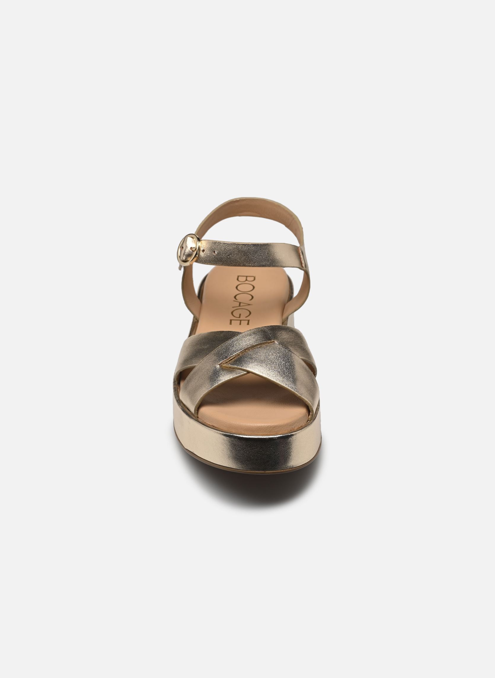 Sandalen met sleehak en plateau GYPSIE dames goud en brons Bocage Sandalen met sleehak en plateau GYPSIE dames goud en brons Or