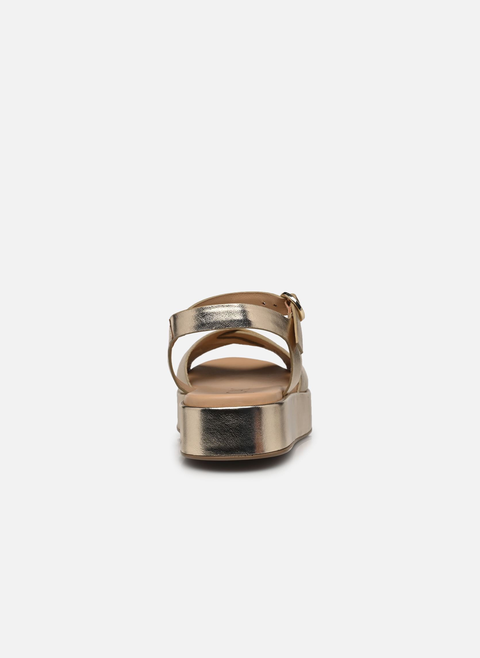 Sandalen met sleehak en plateau GYPSIE dames goud en brons Bocage Sandalen met sleehak en plateau GYPSIE dames goud en brons Or