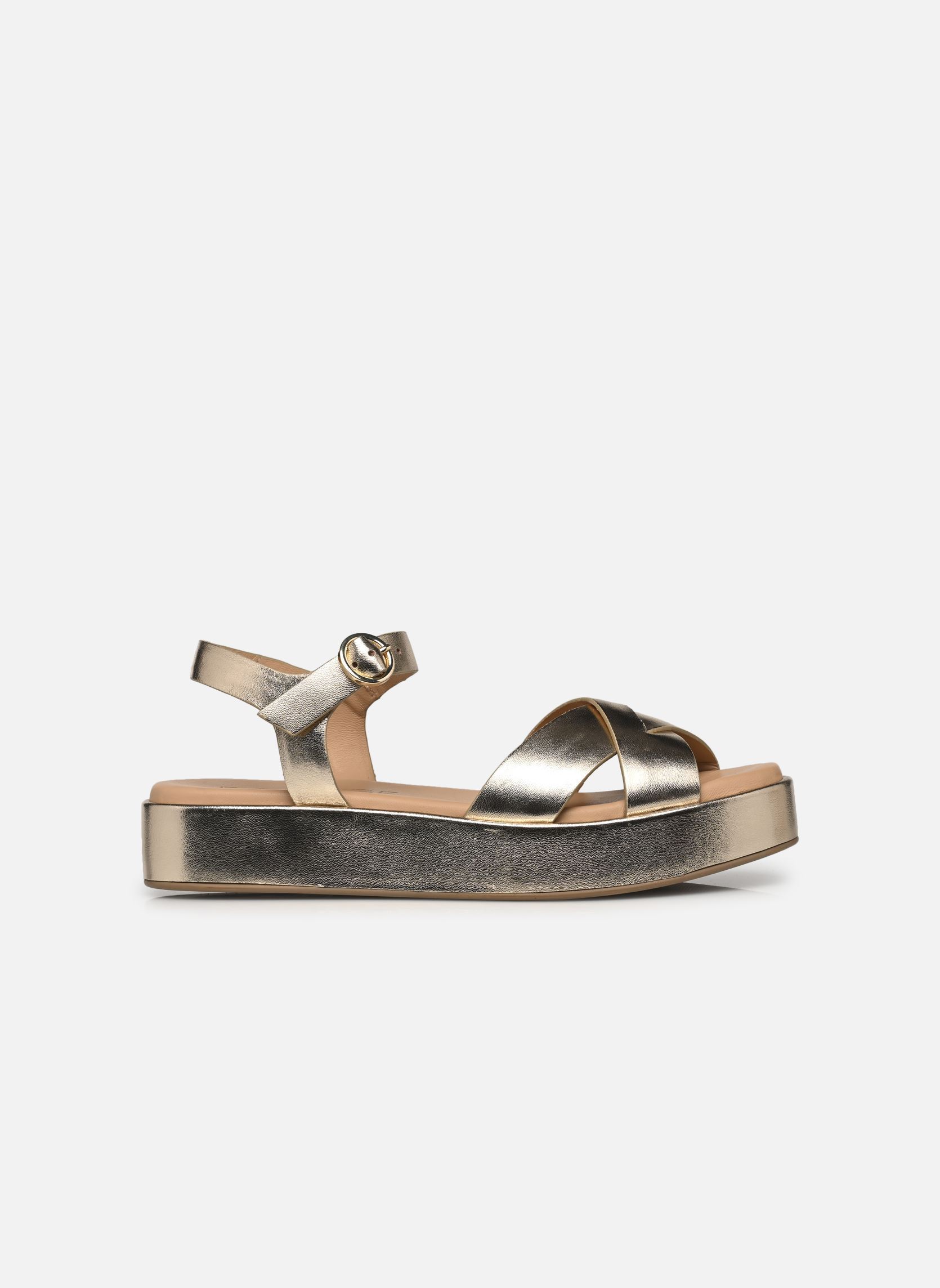 Sandalen met sleehak en plateau GYPSIE dames goud en brons Bocage Sandalen met sleehak en plateau GYPSIE dames goud en brons Or