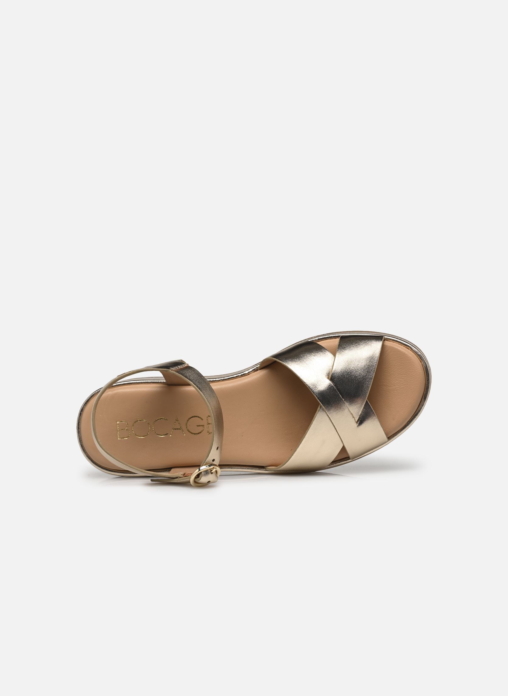 Sandalen met sleehak en plateau GYPSIE dames goud en brons Bocage Sandalen met sleehak en plateau GYPSIE dames goud en brons Or