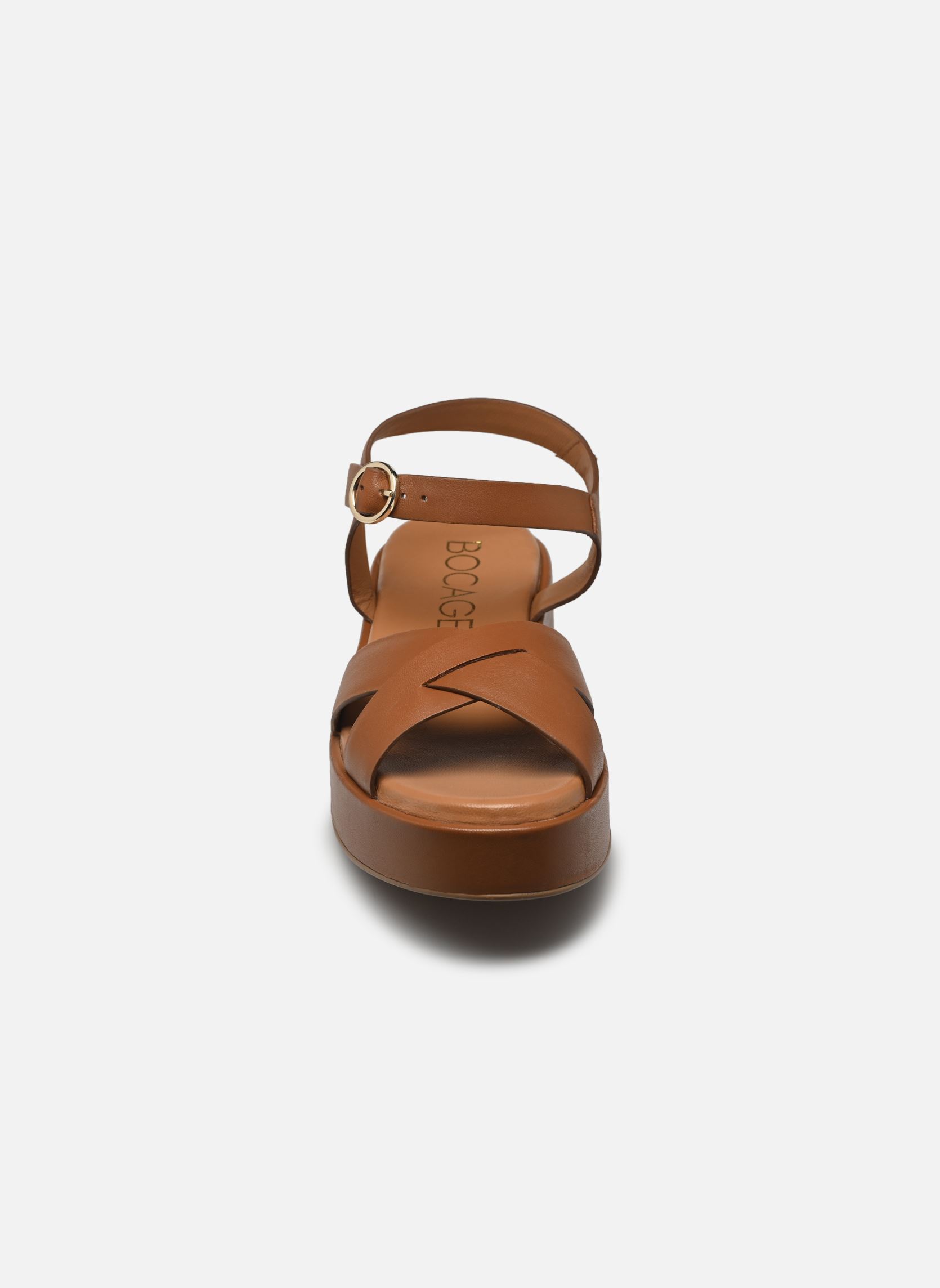 Sandalen met sleehak en plateau GYPSIE dames bruin Bocage Sandalen met sleehak en plateau GYPSIE dames bruin MARRON