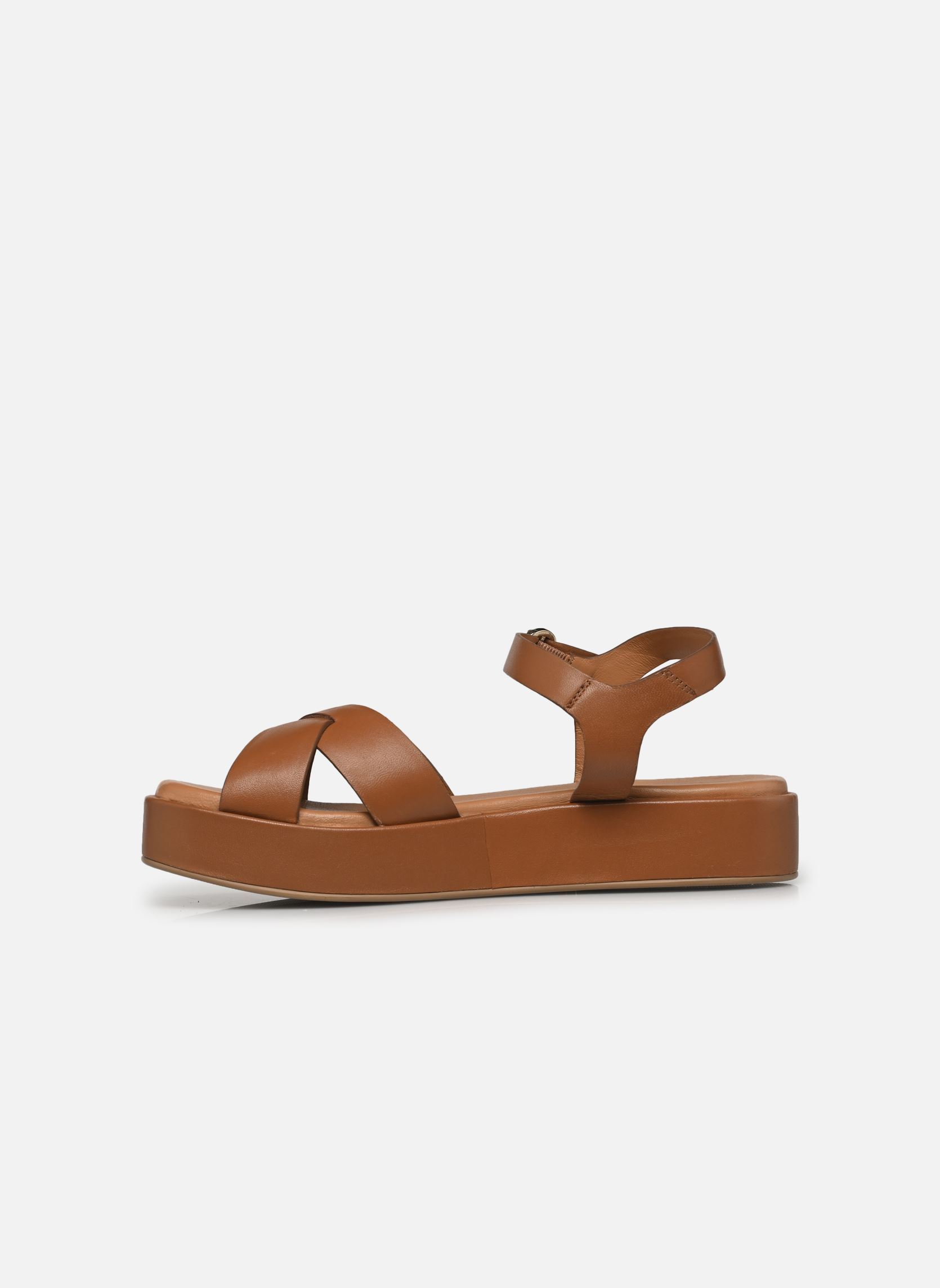 Sandalen met sleehak en plateau GYPSIE dames bruin Bocage Sandalen met sleehak en plateau GYPSIE dames bruin MARRON