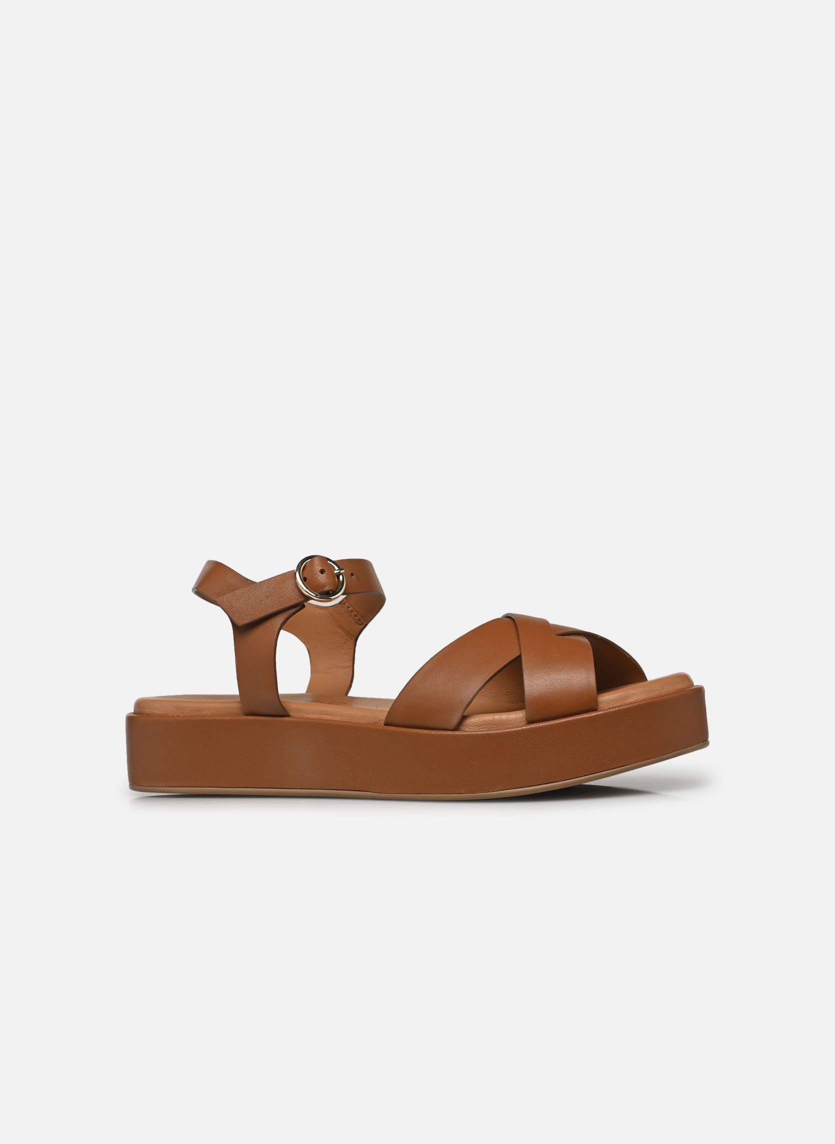 Sandalen met sleehak en plateau GYPSIE dames bruin Bocage Sandalen met sleehak en plateau GYPSIE dames bruin MARRON