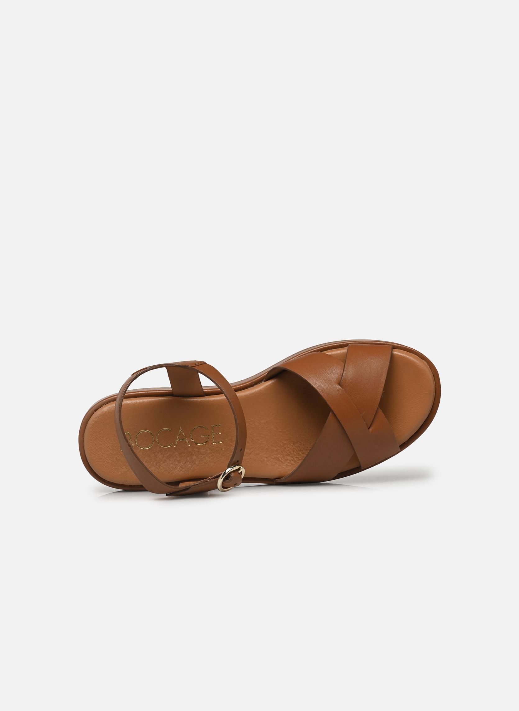 Sandalen met sleehak en plateau GYPSIE dames bruin Bocage Sandalen met sleehak en plateau GYPSIE dames bruin MARRON