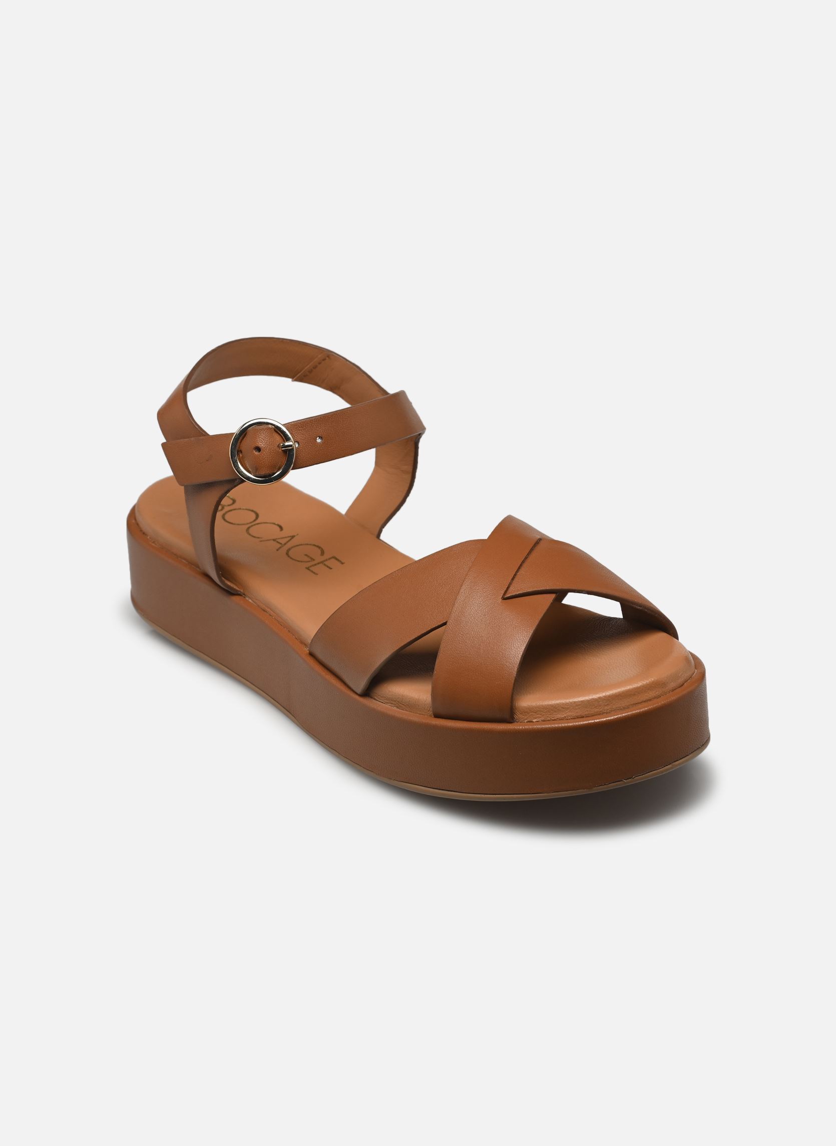 Sandalen met sleehak en plateau GYPSIE dames bruin Bocage Sandalen met sleehak en plateau GYPSIE dames bruin MARRON