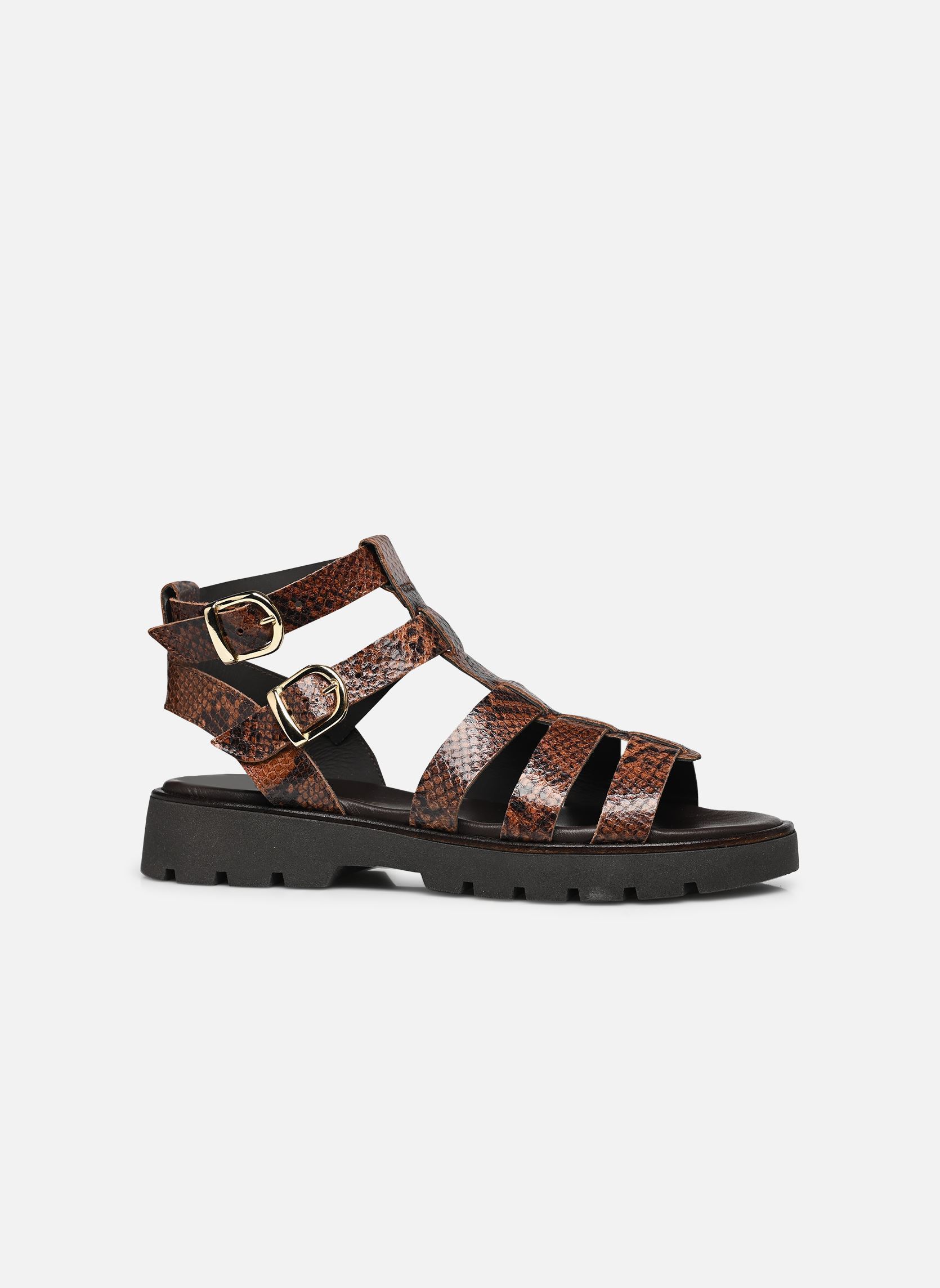 Flache Sandalen GENIALE damen braun Bocage Flache Sandalen GENIALE damen braun Python