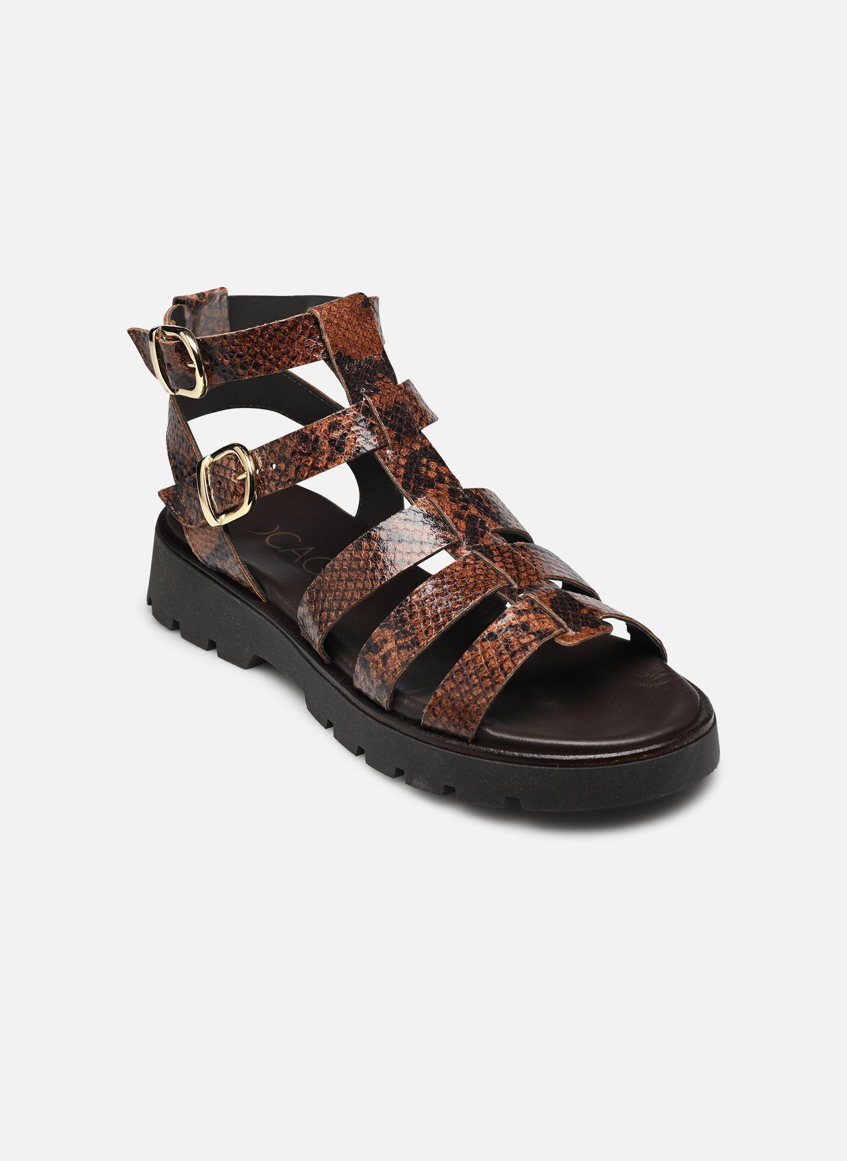 Flache Sandalen GENIALE damen braun Bocage Flache Sandalen GENIALE damen braun Python