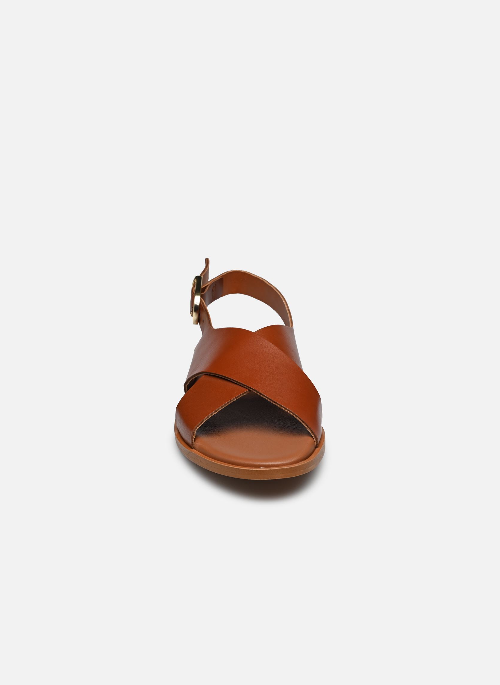 Sandales plates GISELE femme marron Bocage Sandales plates GISELE femme marron Camel