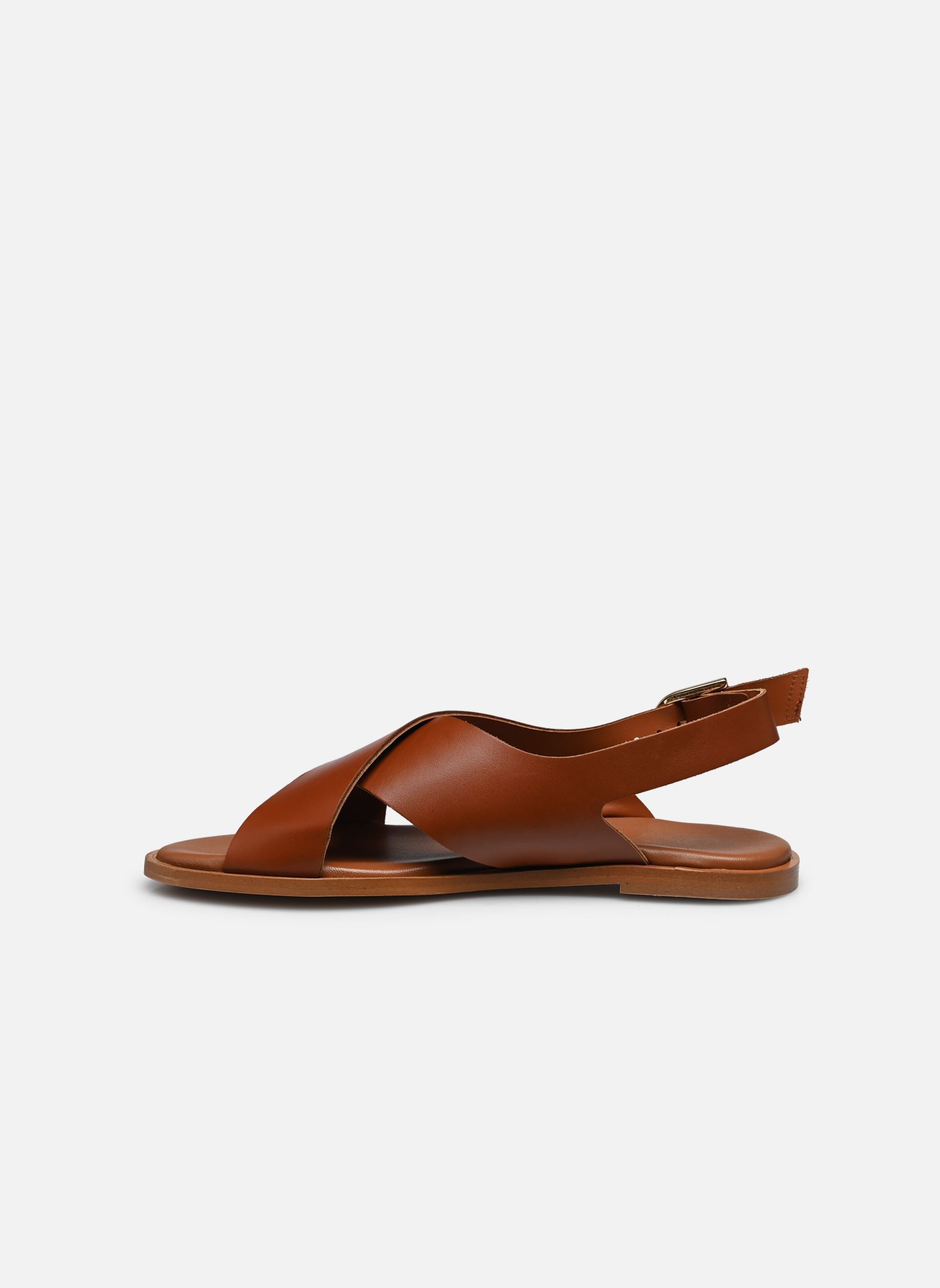 Sandales plates GISELE femme marron Bocage Sandales plates GISELE femme marron Camel