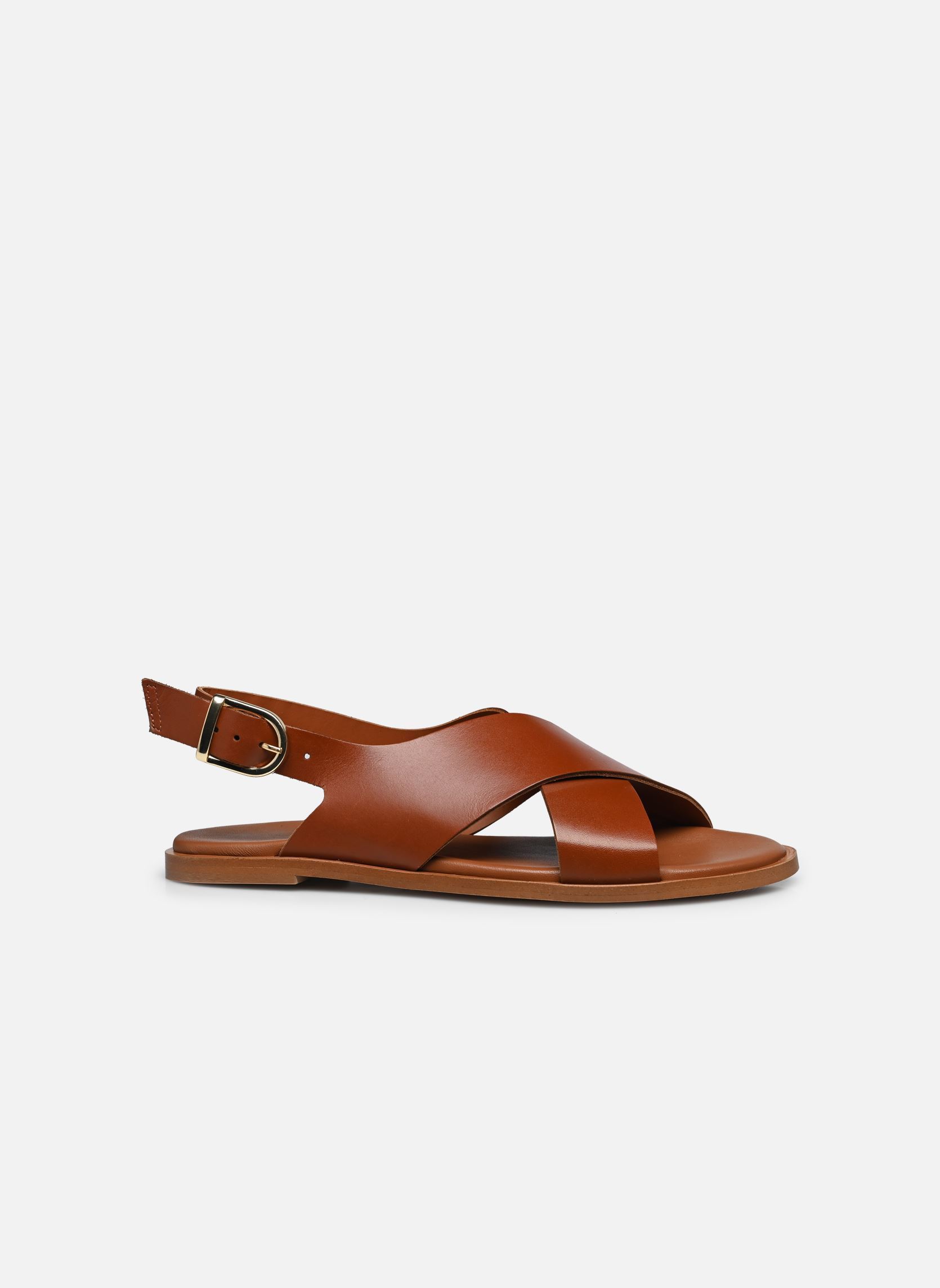 Sandales plates GISELE femme marron Bocage Sandales plates GISELE femme marron Camel