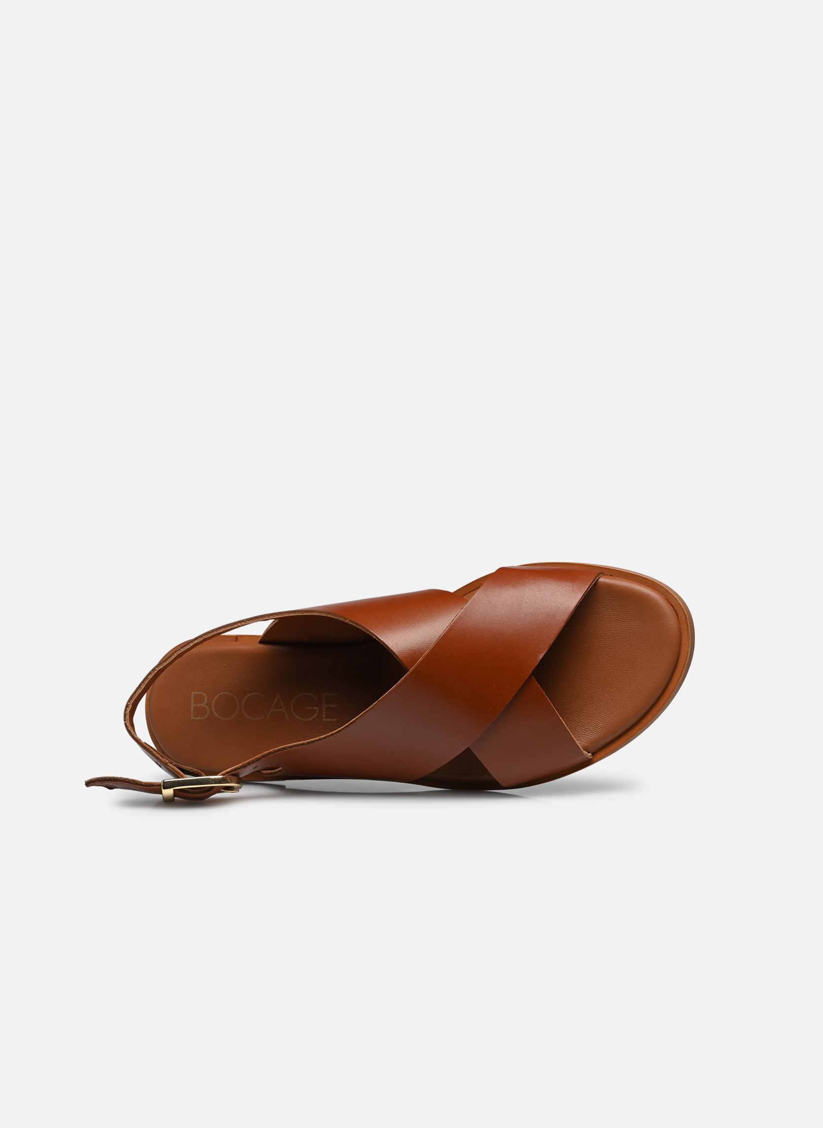 Sandales plates GISELE femme marron Bocage Sandales plates GISELE femme marron Camel