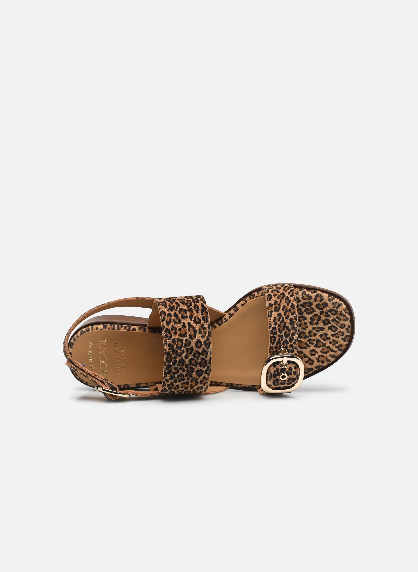 Sandales plates JUSTINA femme marron Bocage Sandales plates JUSTINA femme marron LEOPARD