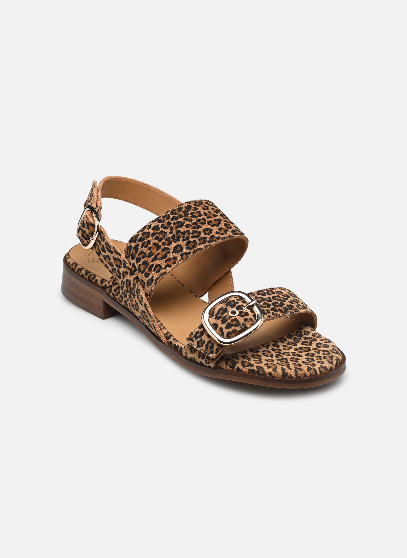 Sandales plates JUSTINA femme marron Bocage Sandales plates JUSTINA femme marron LEOPARD
