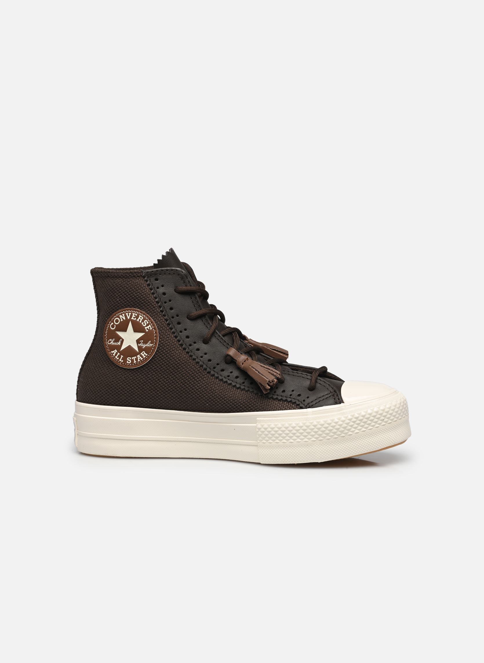 Leinen-Sneaker Chuck Taylor All Star Lift Crafted Tassl damen braun Converse Leinen-Sneaker Chuck Taylor All Star Lift Crafted Tassl damen braun FRESH BREW/EGRET/BEAR NAP