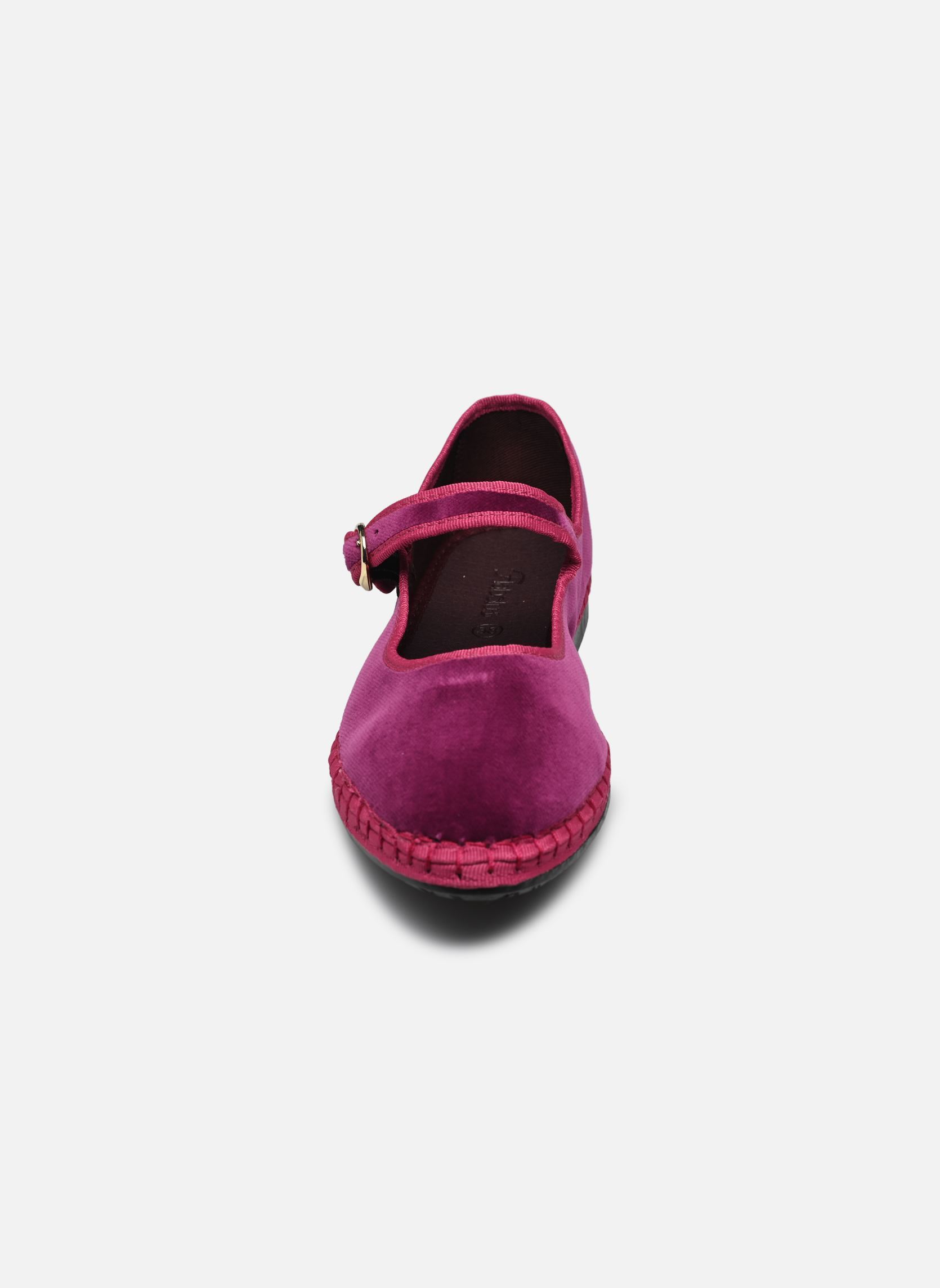 Scarpe da cerimonia Mary Jane Velvet donna rosa Flabelus Scarpe da cerimonia Mary Jane Velvet donna rosa DARK FUCHSIA