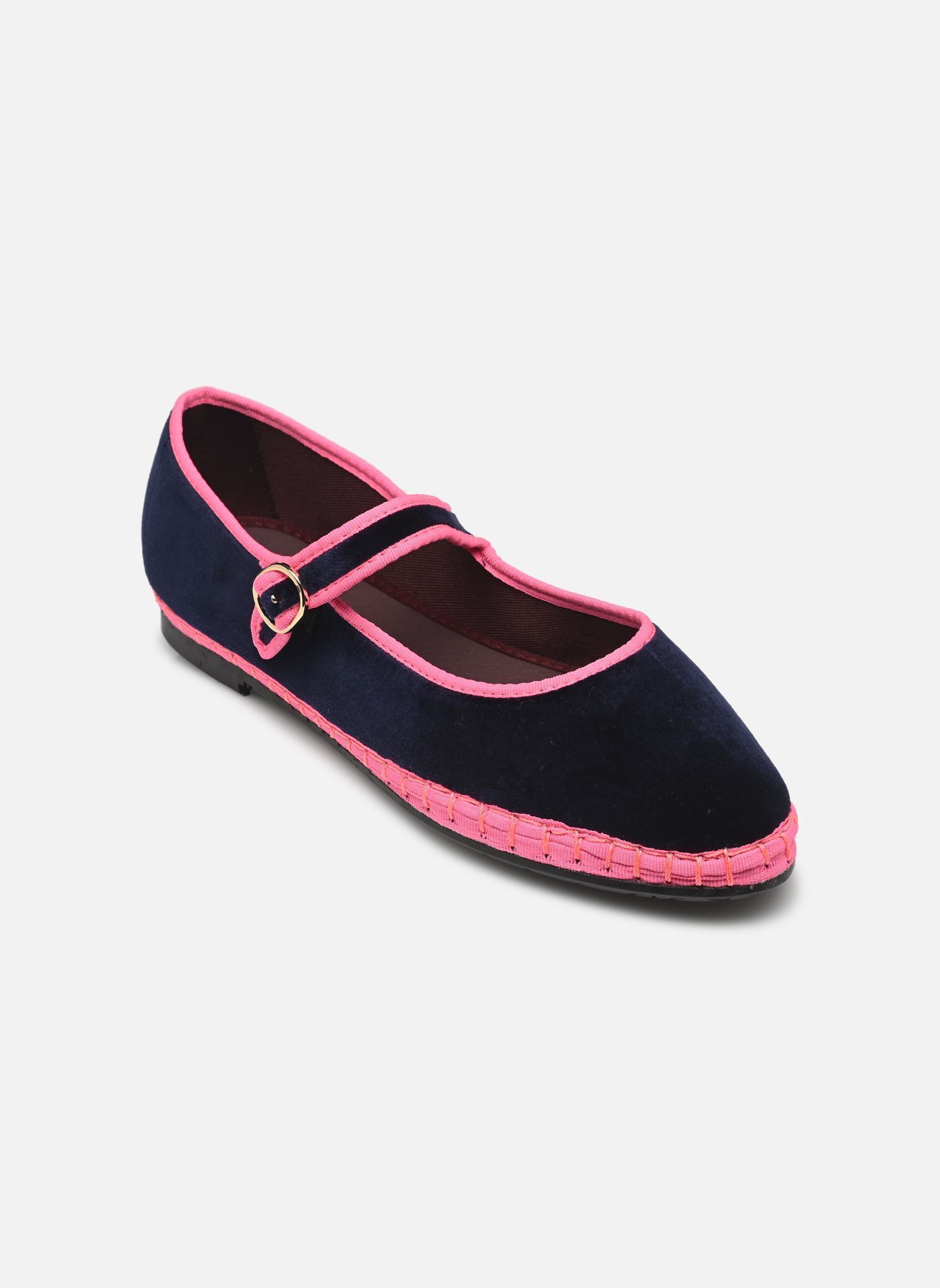 Babies Mary Jane Velvet femme bleu Flabelus Babies Mary Jane Velvet femme bleu AZUL W/ PINK