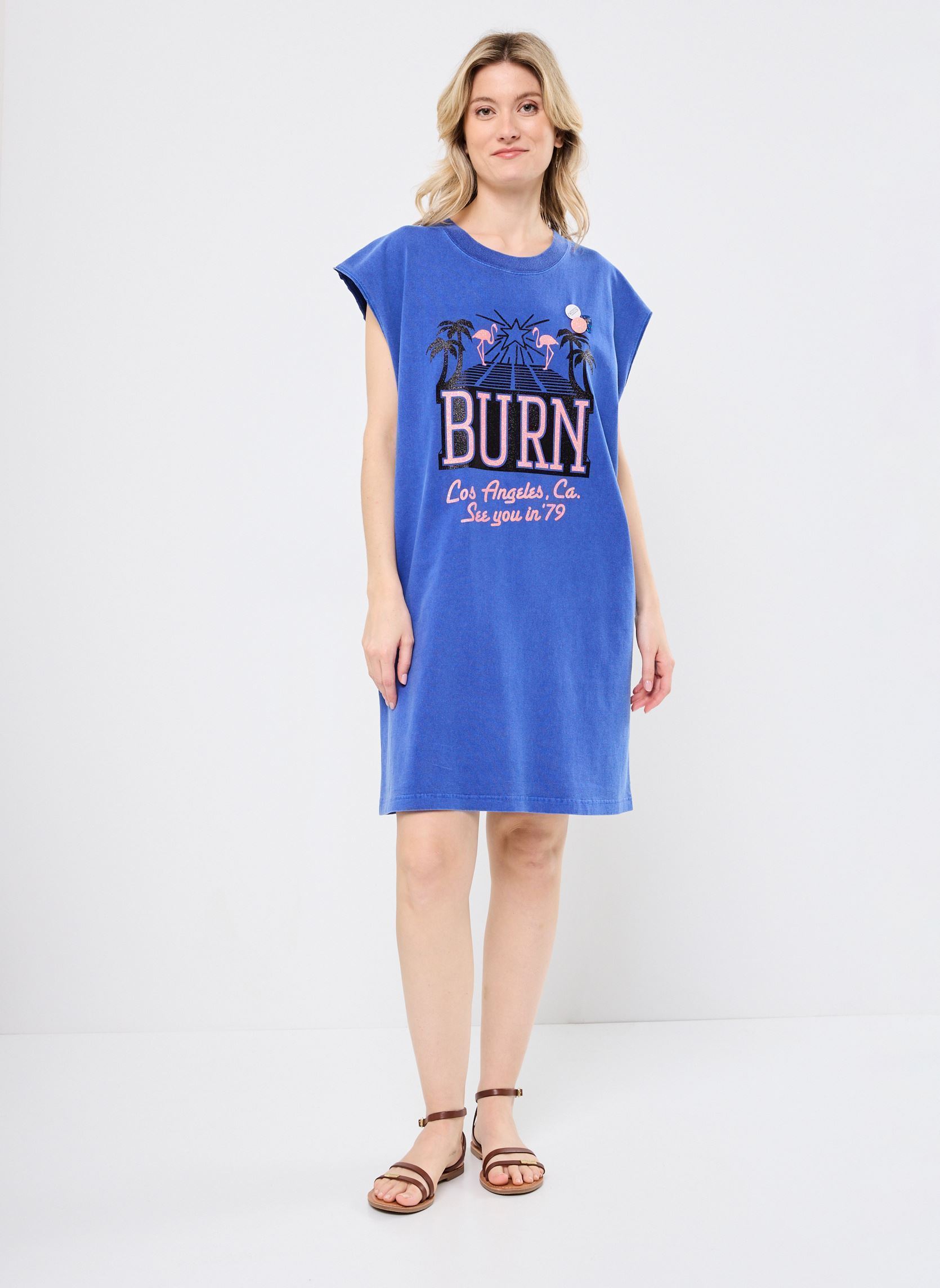 Kleider DRESS IMMY SEE YOU damen blau Newtone Kleider DRESS IMMY SEE YOU damen blau ROYAL