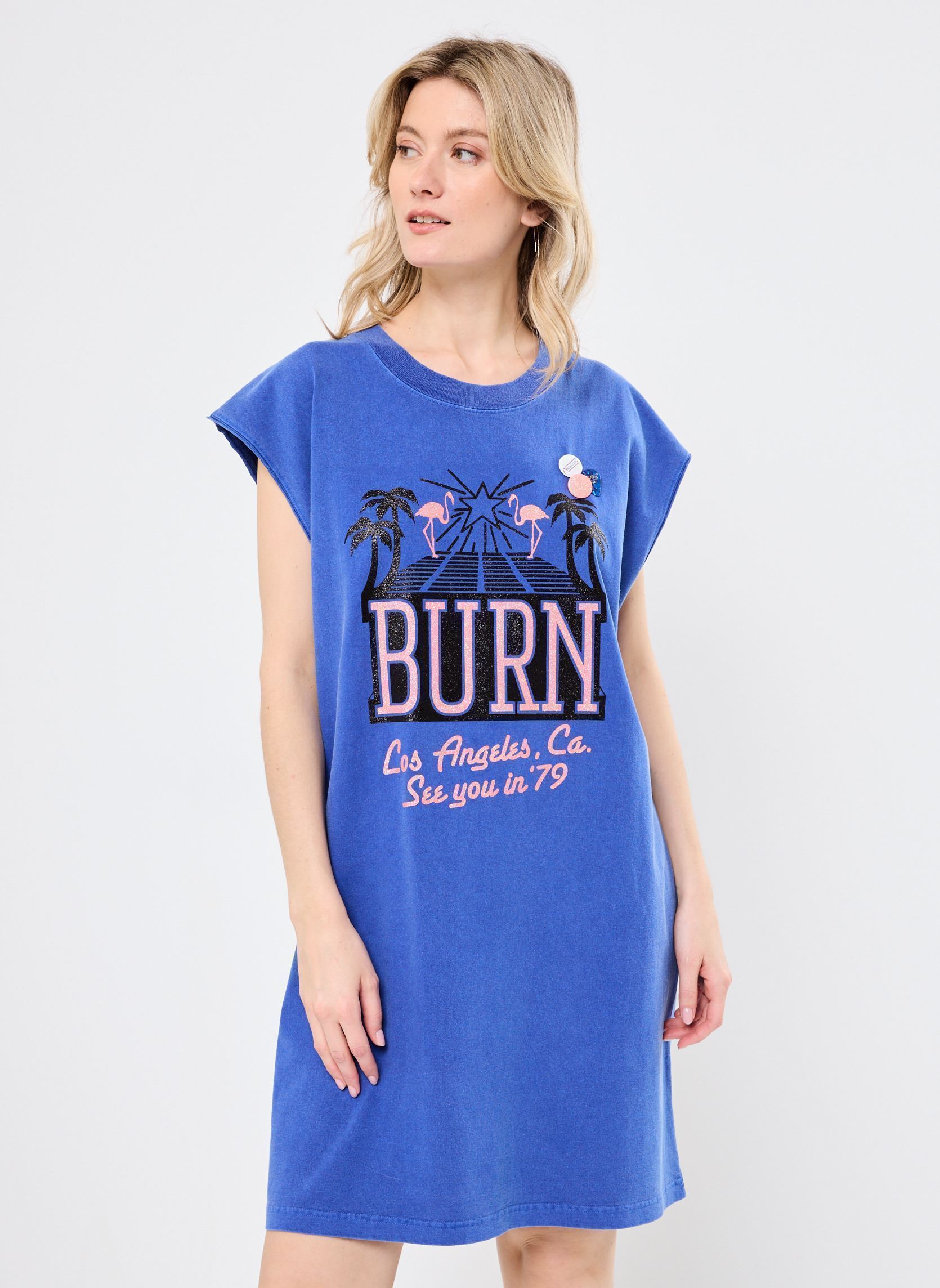 Kleider DRESS IMMY SEE YOU damen blau Newtone Kleider DRESS IMMY SEE YOU damen blau ROYAL