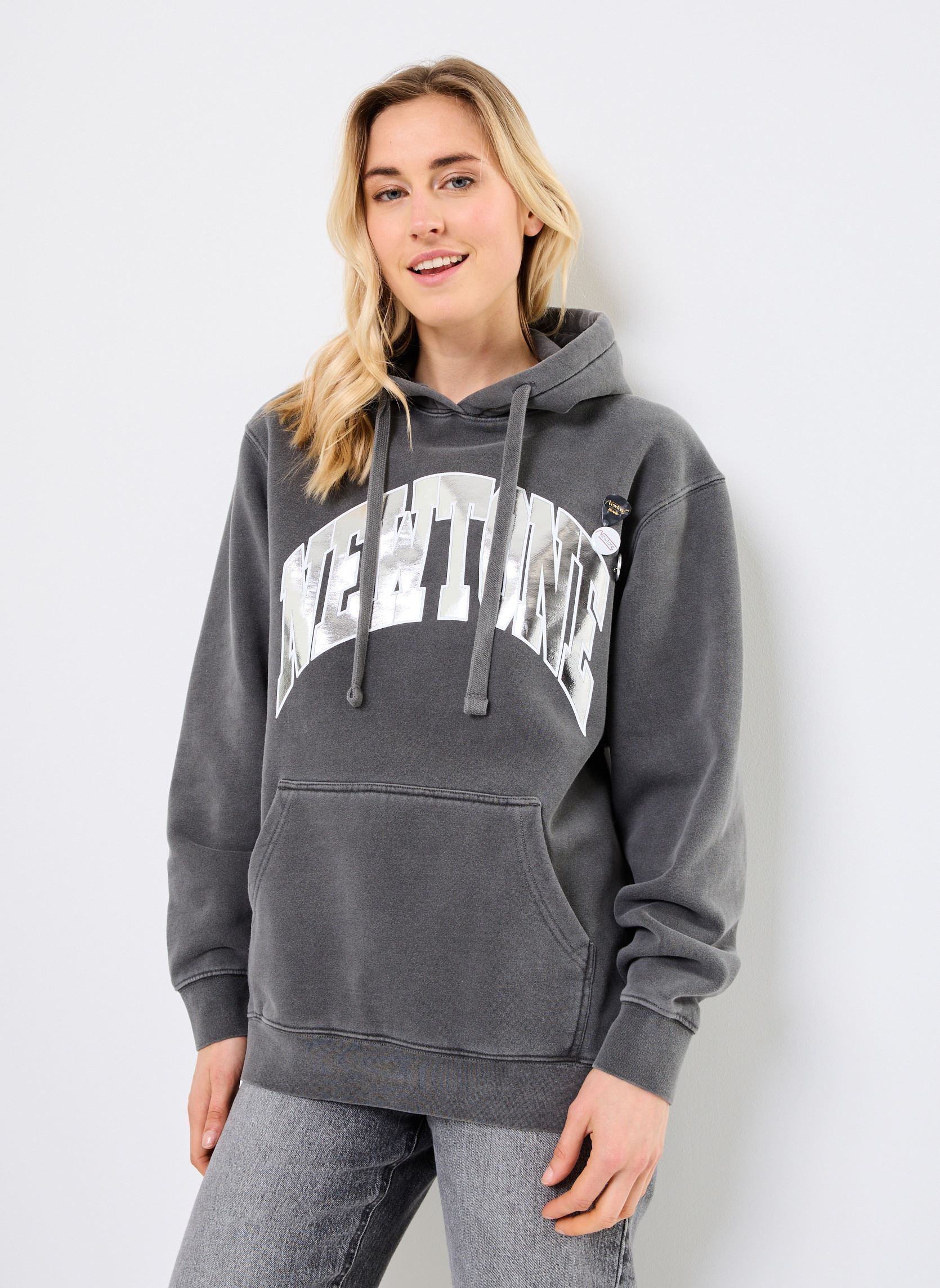 Kapuzenpullover SWEATSHIRT JAGGER TONE damen grau Newtone Kapuzenpullover SWEATSHIRT JAGGER TONE damen grau PEPPER
