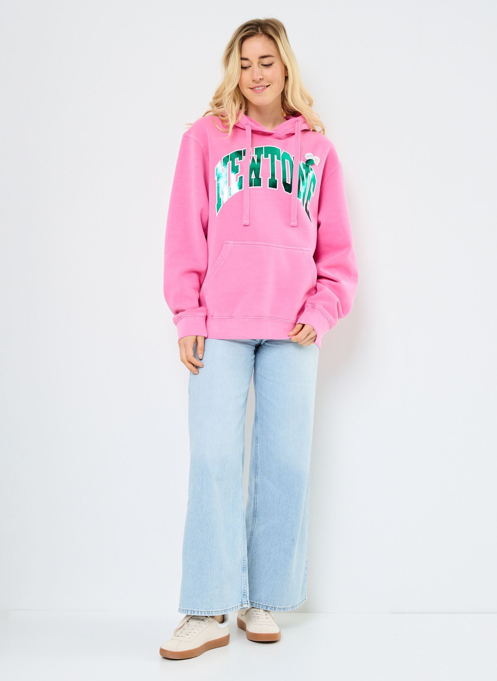 Kapuzenpullover SWEATSHIRT JAGGER TONE damen rosa Newtone Kapuzenpullover SWEATSHIRT JAGGER TONE damen rosa FUSCHIA