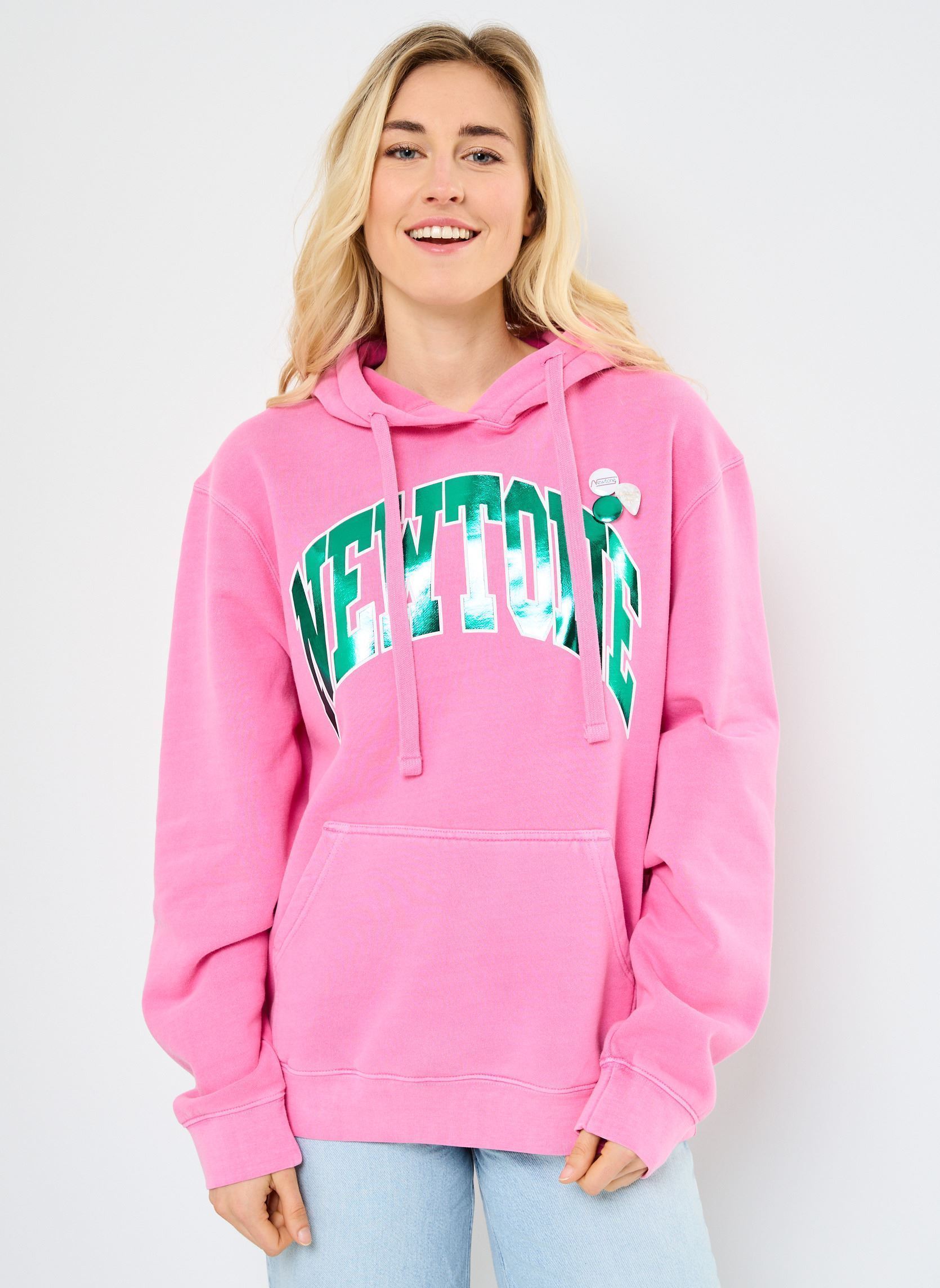 Kapuzenpullover SWEATSHIRT JAGGER TONE damen rosa Newtone Kapuzenpullover SWEATSHIRT JAGGER TONE damen rosa FUSCHIA