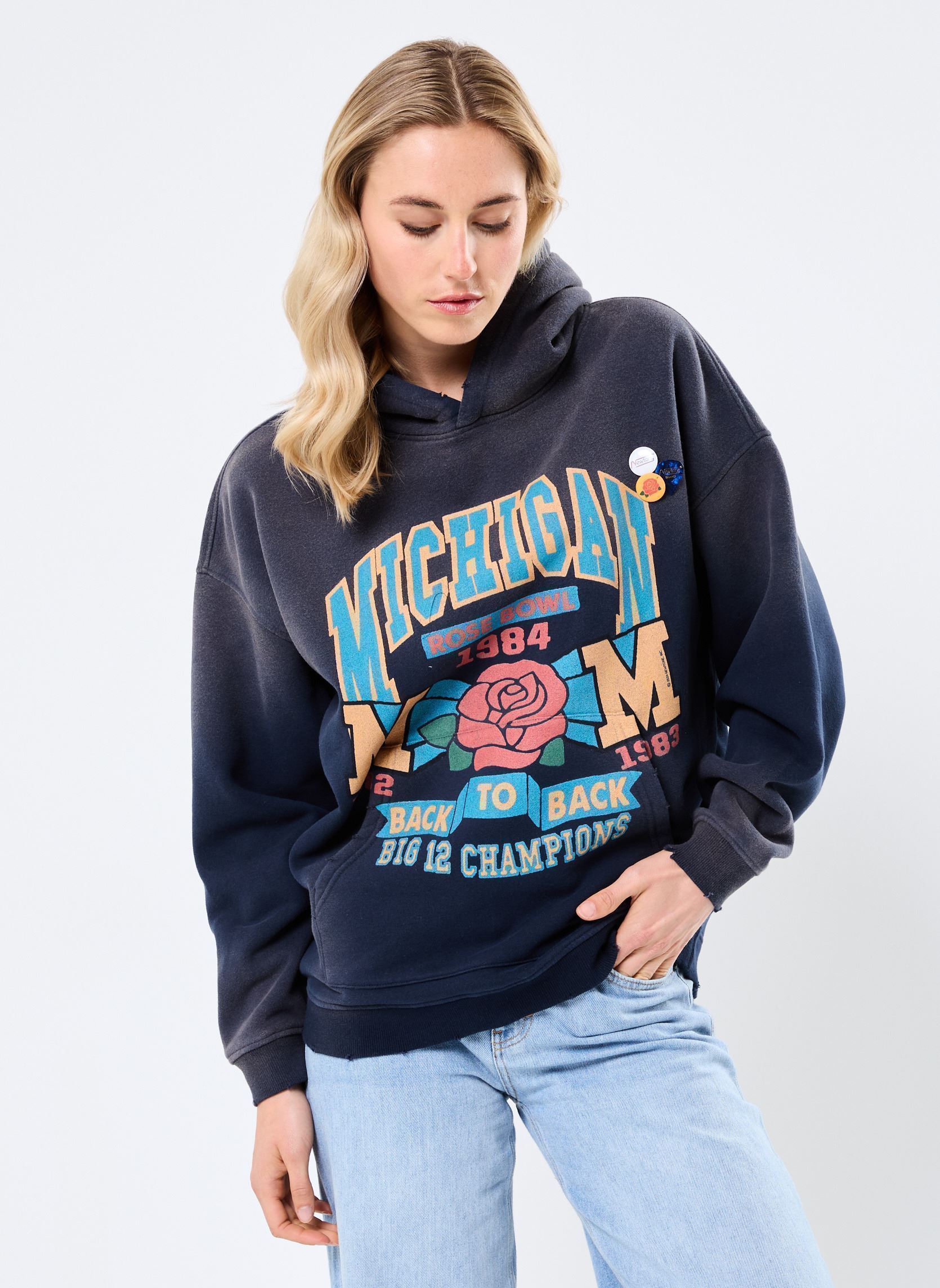 Sweats à capuche SWEATSHIRT SKYLER ROSE femme bleu Newtone Sweats à capuche SWEATSHIRT SKYLER ROSE femme bleu VINTAGEBLUE