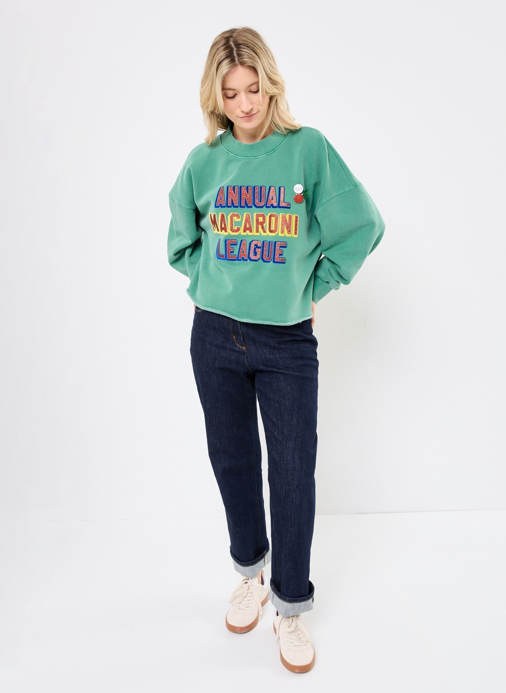 Sweatshirts SWEATSHIRT PORTER MACARONI femme vert Newtone Sweatshirts SWEATSHIRT PORTER MACARONI femme vert APPLE