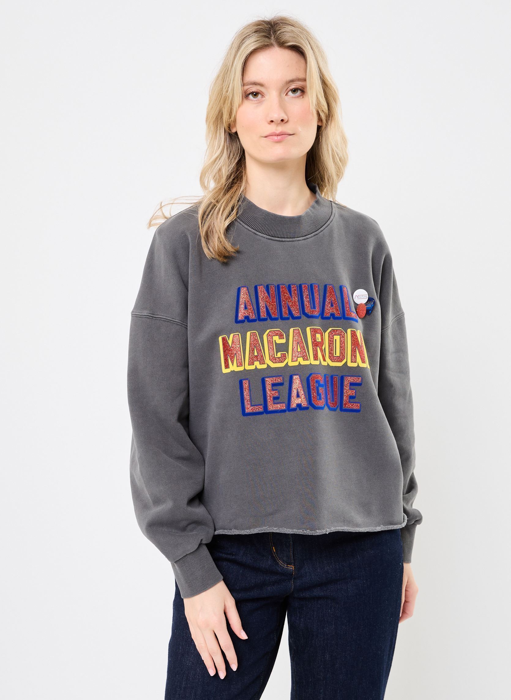 Sweatshirts SWEATSHIRT PORTER MACARONI damen grau Newtone Sweatshirts SWEATSHIRT PORTER MACARONI damen grau PEPPER