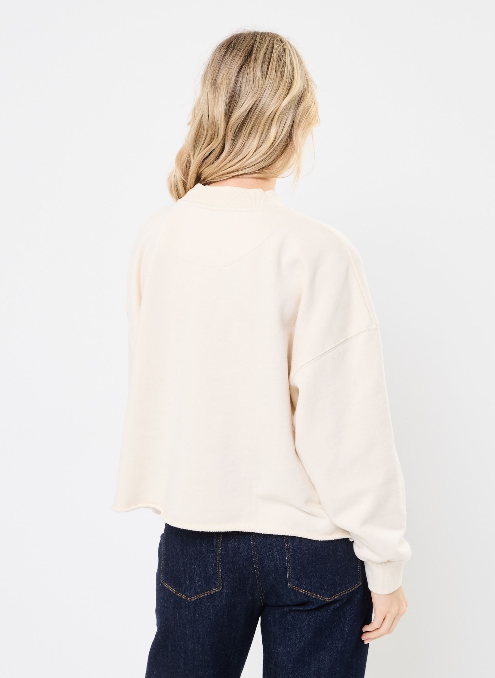 Sweater SWEATSHIRT PORTER PEACE dames wit Newtone Sweater SWEATSHIRT PORTER PEACE dames wit NATURAL