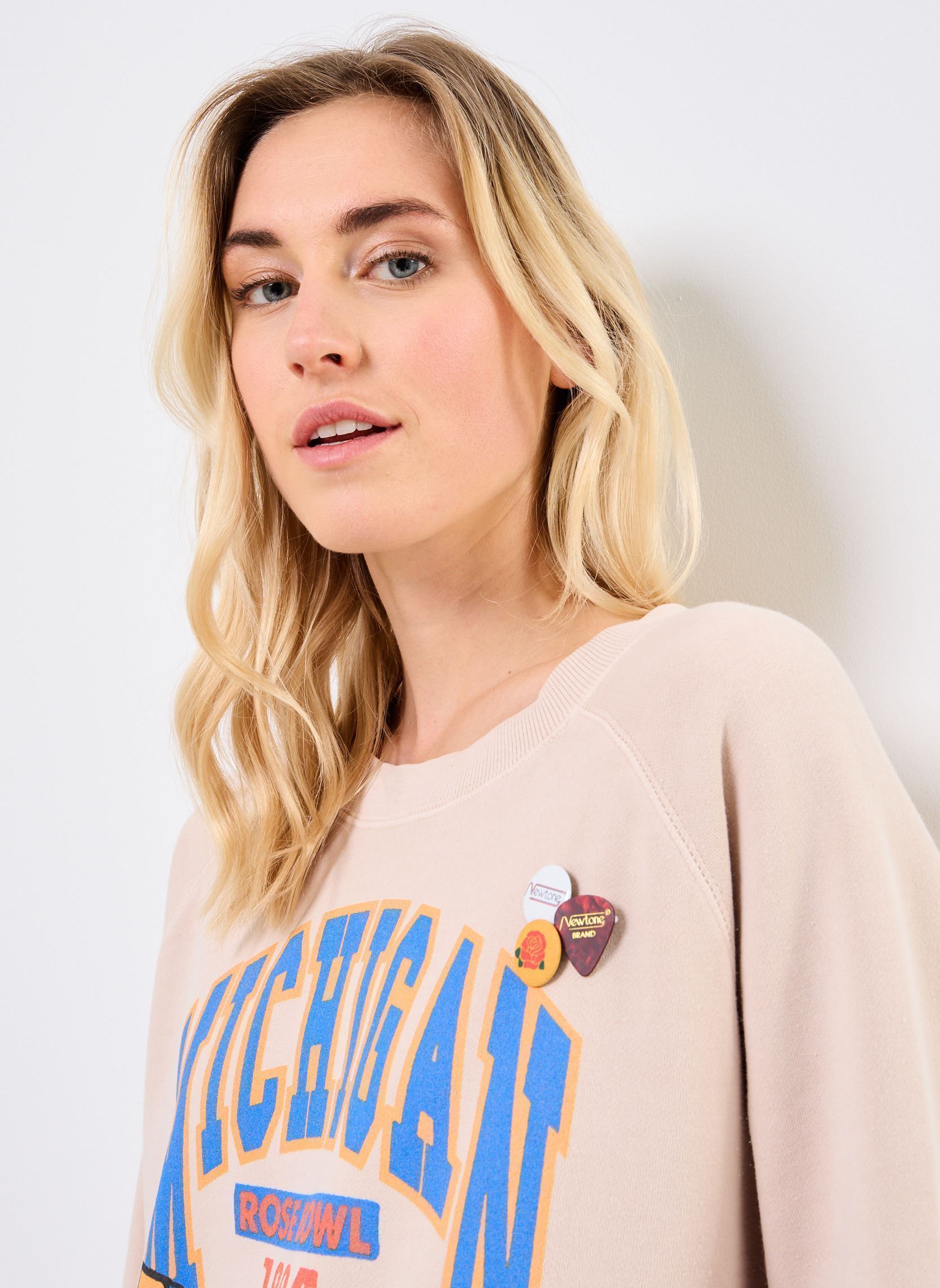Sweater SWEATSHIRT EGGER ROSE dames beige Newtone Sweater SWEATSHIRT EGGER ROSE dames beige WHISPER