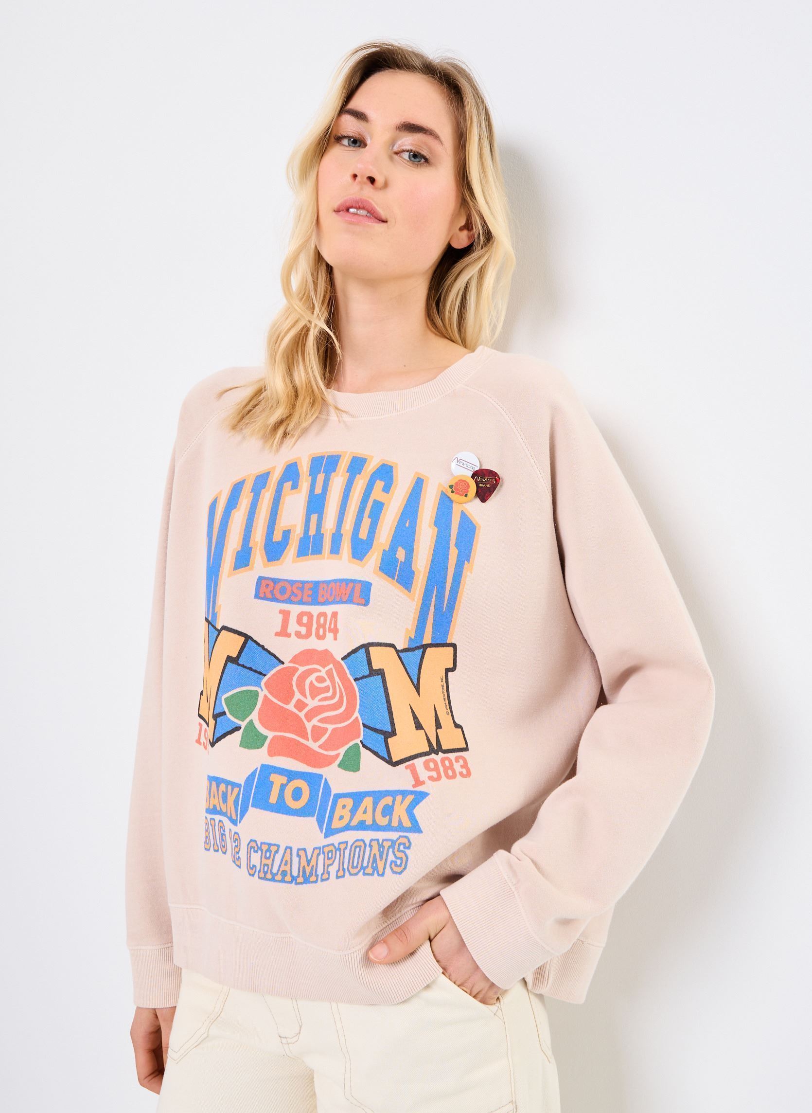 Sweater SWEATSHIRT EGGER ROSE dames beige Newtone Sweater SWEATSHIRT EGGER ROSE dames beige WHISPER