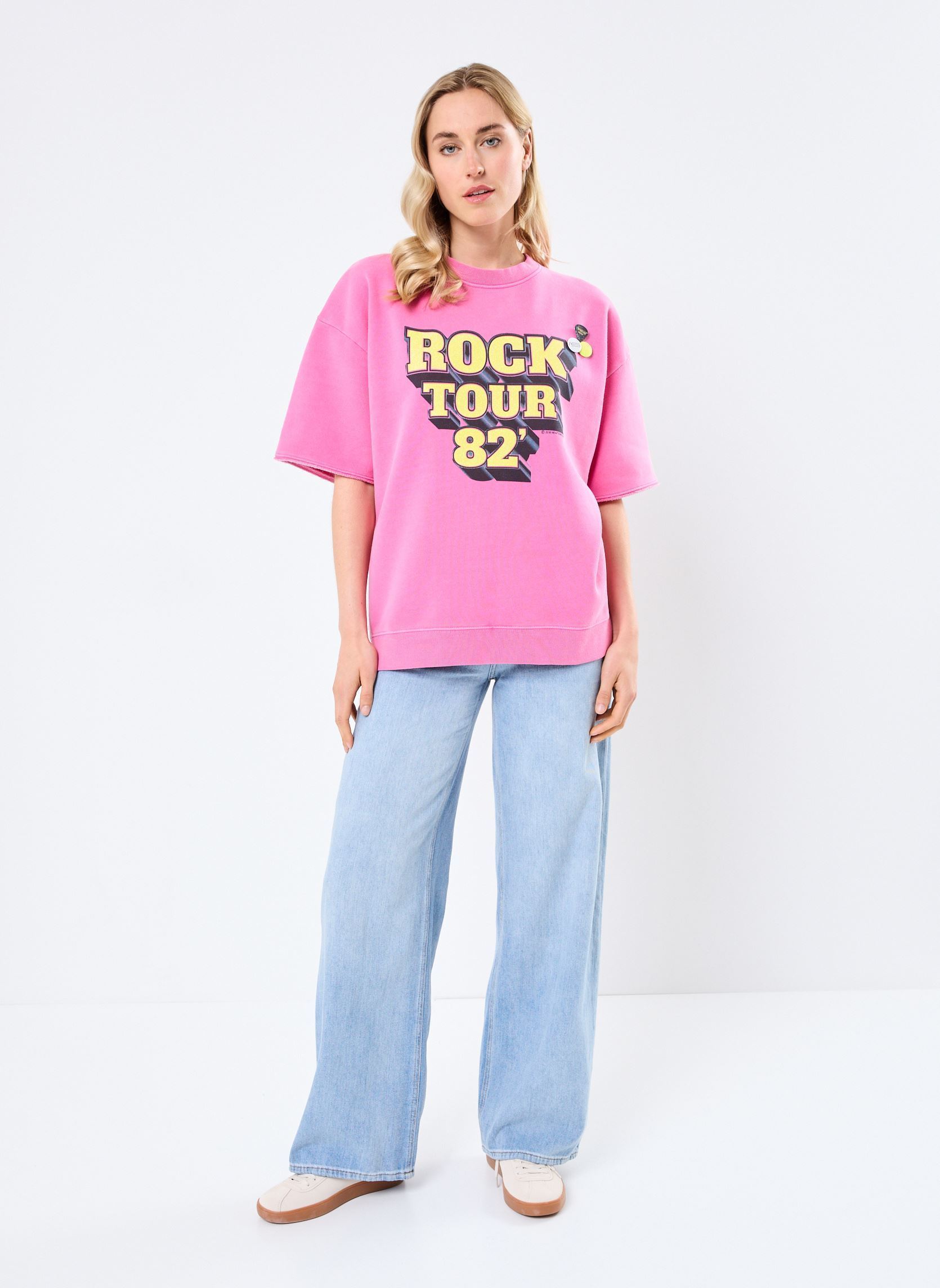 Sweater SWEATSHIRT LINDER TOUR dames roze Newtone Sweater SWEATSHIRT LINDER TOUR dames roze FUSCHIA