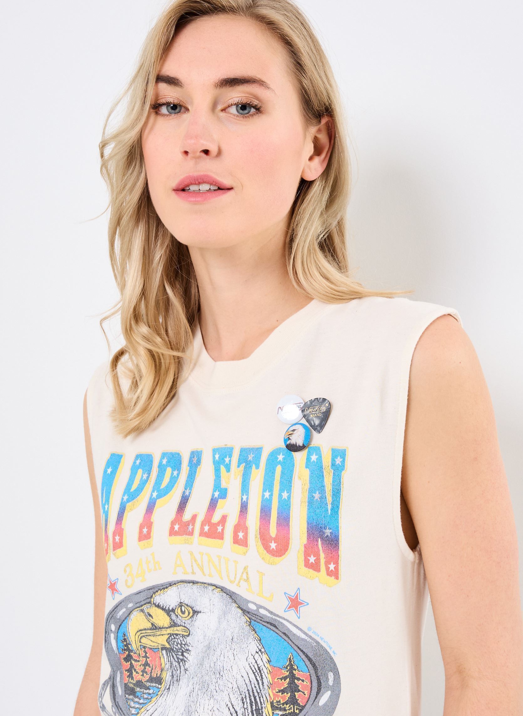 Tee-shirts manches courtes TSHIRT BIKER APPLETON femme blanc Newtone Tee-shirts manches courtes TSHIRT BIKER APPLETON femme blanc NATURAL