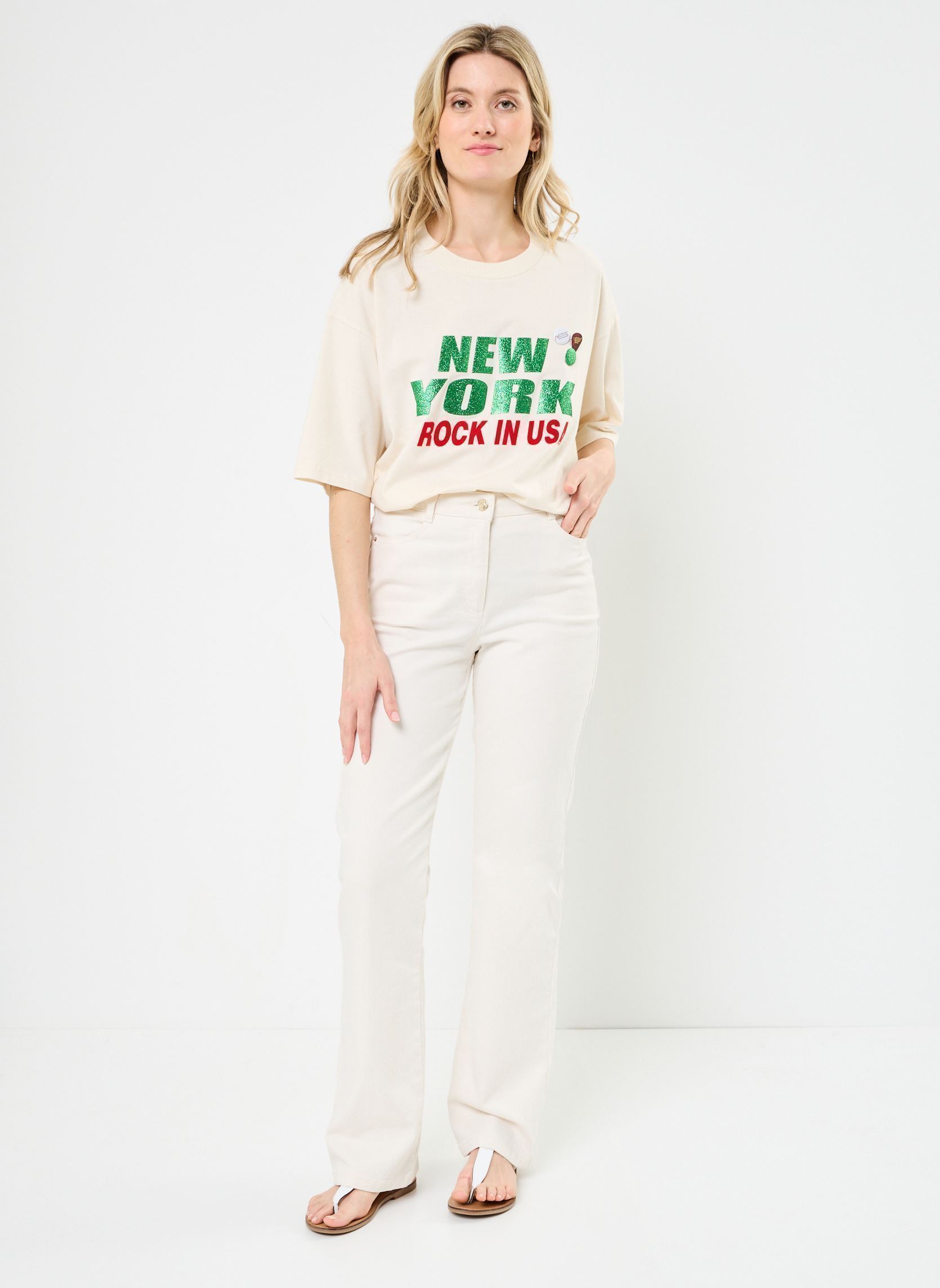 T-shirts met korte mouwen TSHIRT CROOPER CITY dames wit Newtone T-shirts met korte mouwen TSHIRT CROOPER CITY dames wit NATURAL
