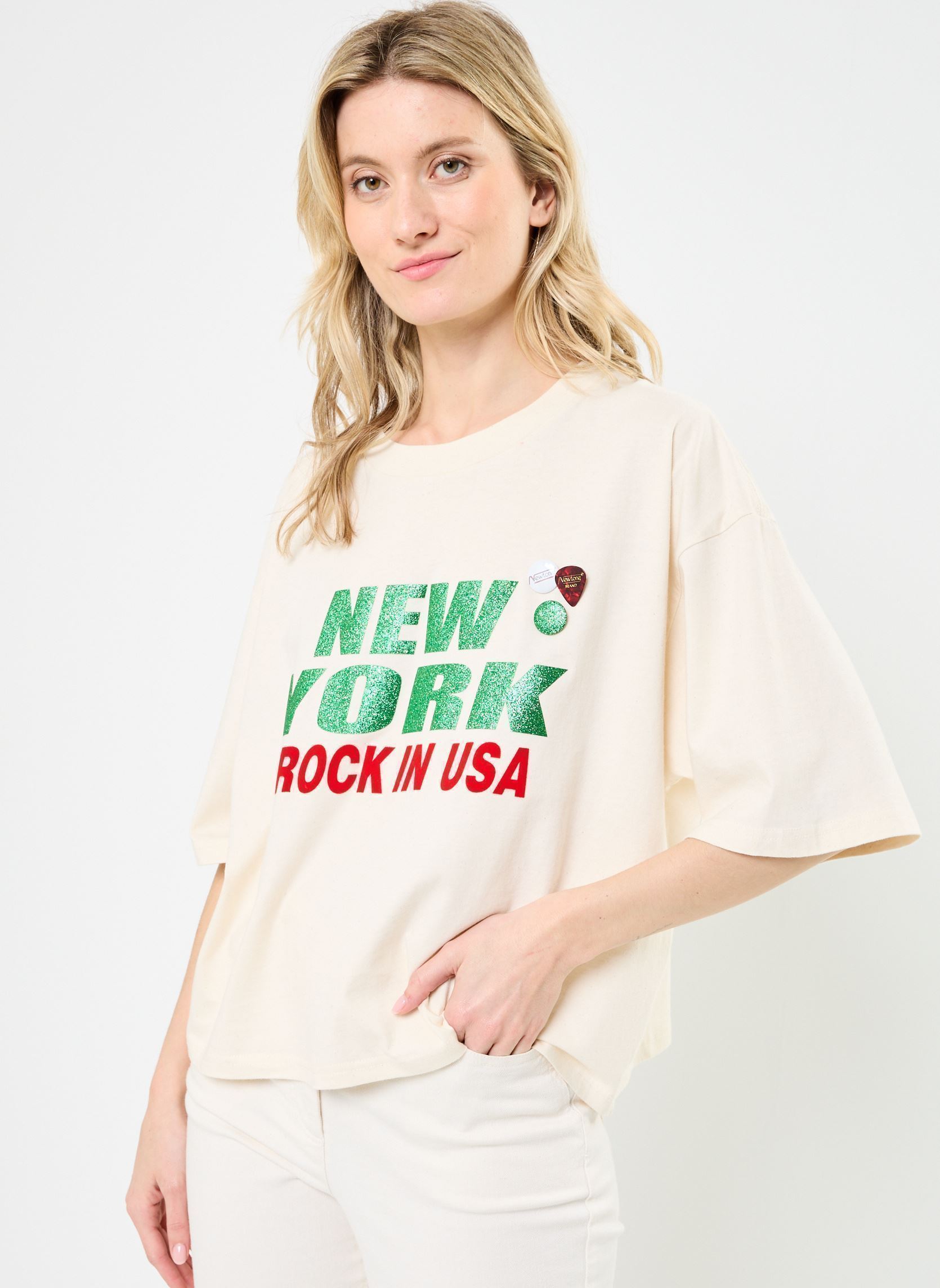 T-shirts met korte mouwen TSHIRT CROOPER CITY dames wit Newtone T-shirts met korte mouwen TSHIRT CROOPER CITY dames wit NATURAL