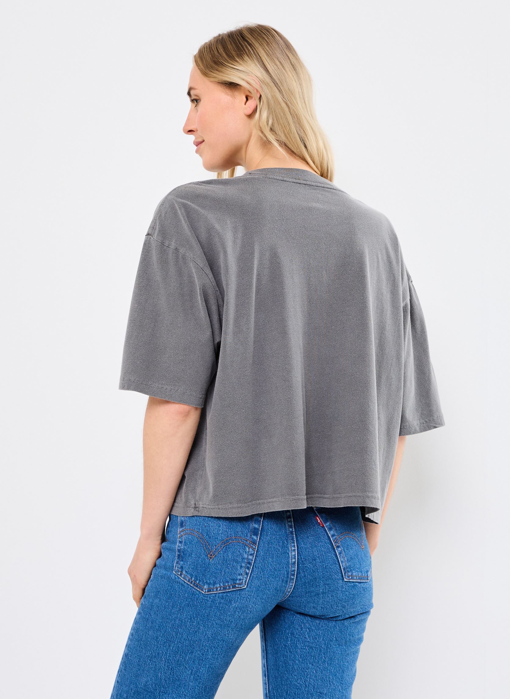 Tee-shirts manches courtes TSHIRT CROOPER PEACE femme gris Newtone Tee-shirts manches courtes TSHIRT CROOPER PEACE femme gris PEPPER