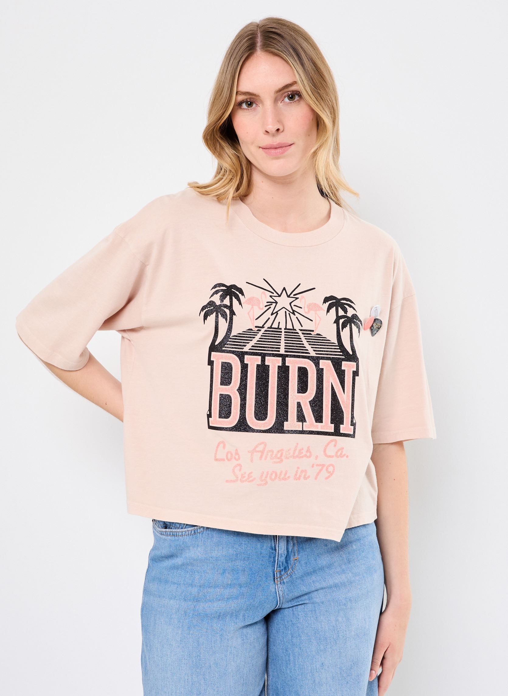 Tee-shirts manches courtes TSHIRT CROOPER SEE YOU femme beige Newtone Tee-shirts manches courtes TSHIRT CROOPER SEE YOU femme beige WHISPER
