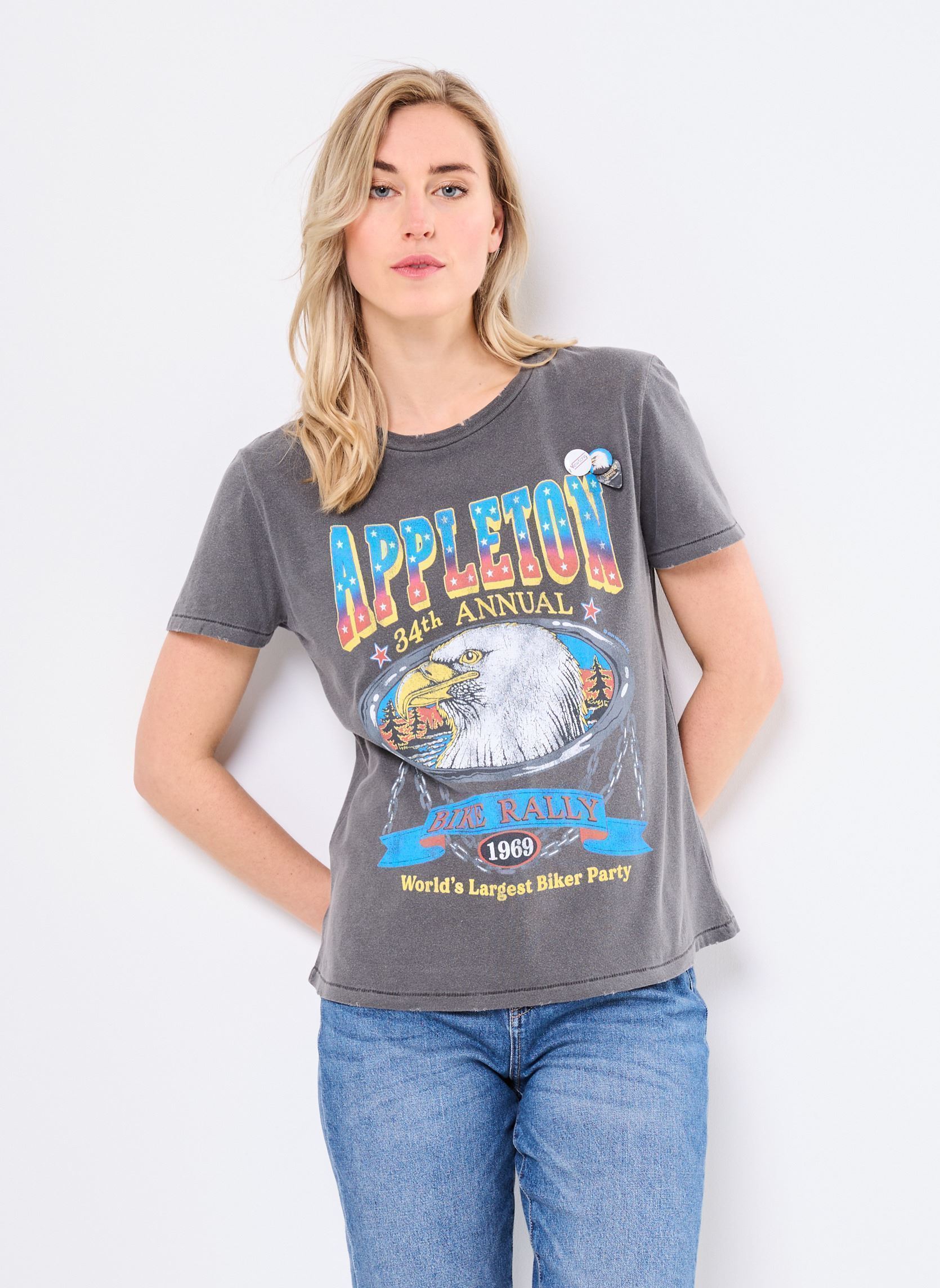 Kurzarm-T-Shirts TSHIRT STARLIGHT APPLETON damen grau Newtone Kurzarm-T-Shirts TSHIRT STARLIGHT APPLETON damen grau PEPPER