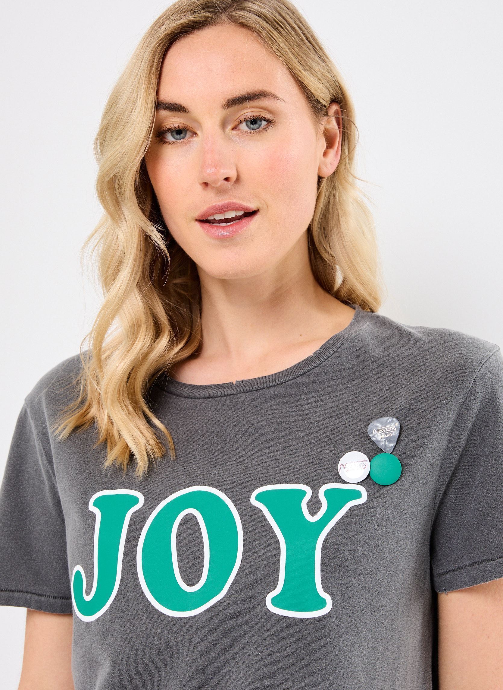 Tee-shirts manches courtes TSHIRT STARLIGHT JOY femme gris Newtone Tee-shirts manches courtes TSHIRT STARLIGHT JOY femme gris PEPPER