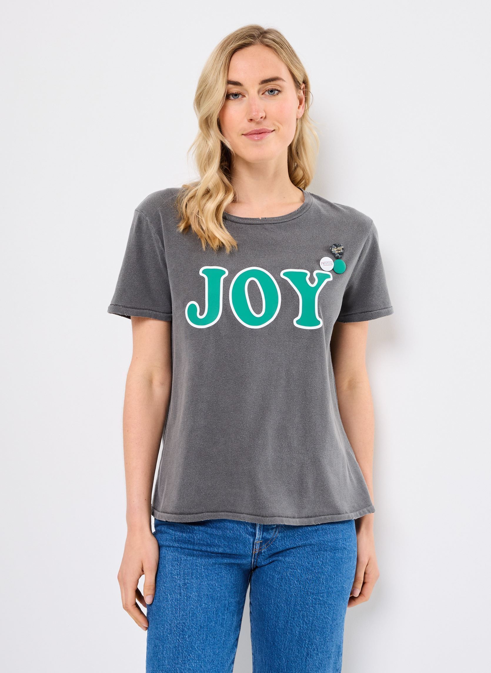Tee-shirts manches courtes TSHIRT STARLIGHT JOY femme gris Newtone Tee-shirts manches courtes TSHIRT STARLIGHT JOY femme gris PEPPER