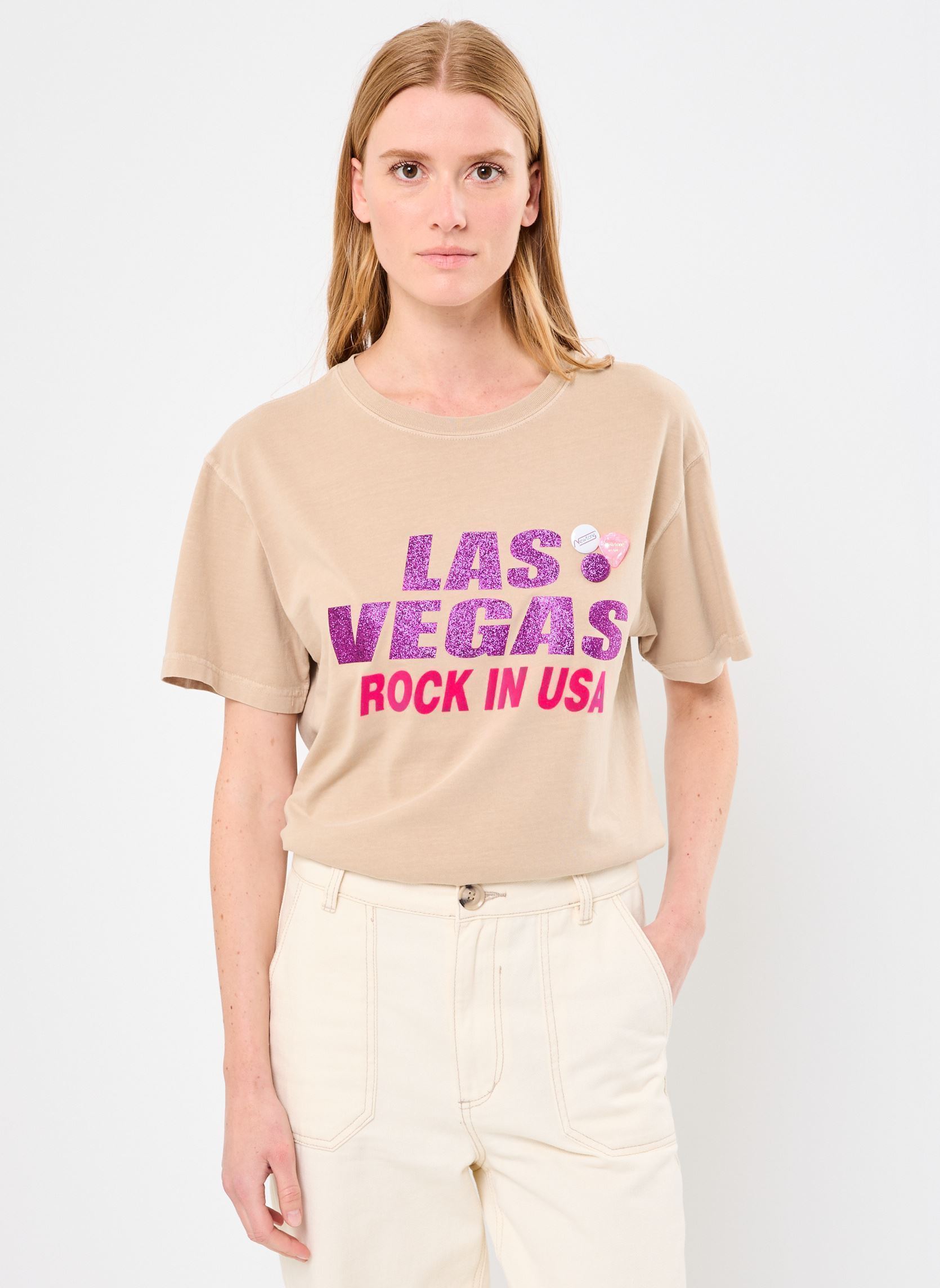 Tee-shirts manches courtes TSHIRT TRUCKER CITY femme beige Newtone Tee-shirts manches courtes TSHIRT TRUCKER CITY femme beige IRISHCREAM