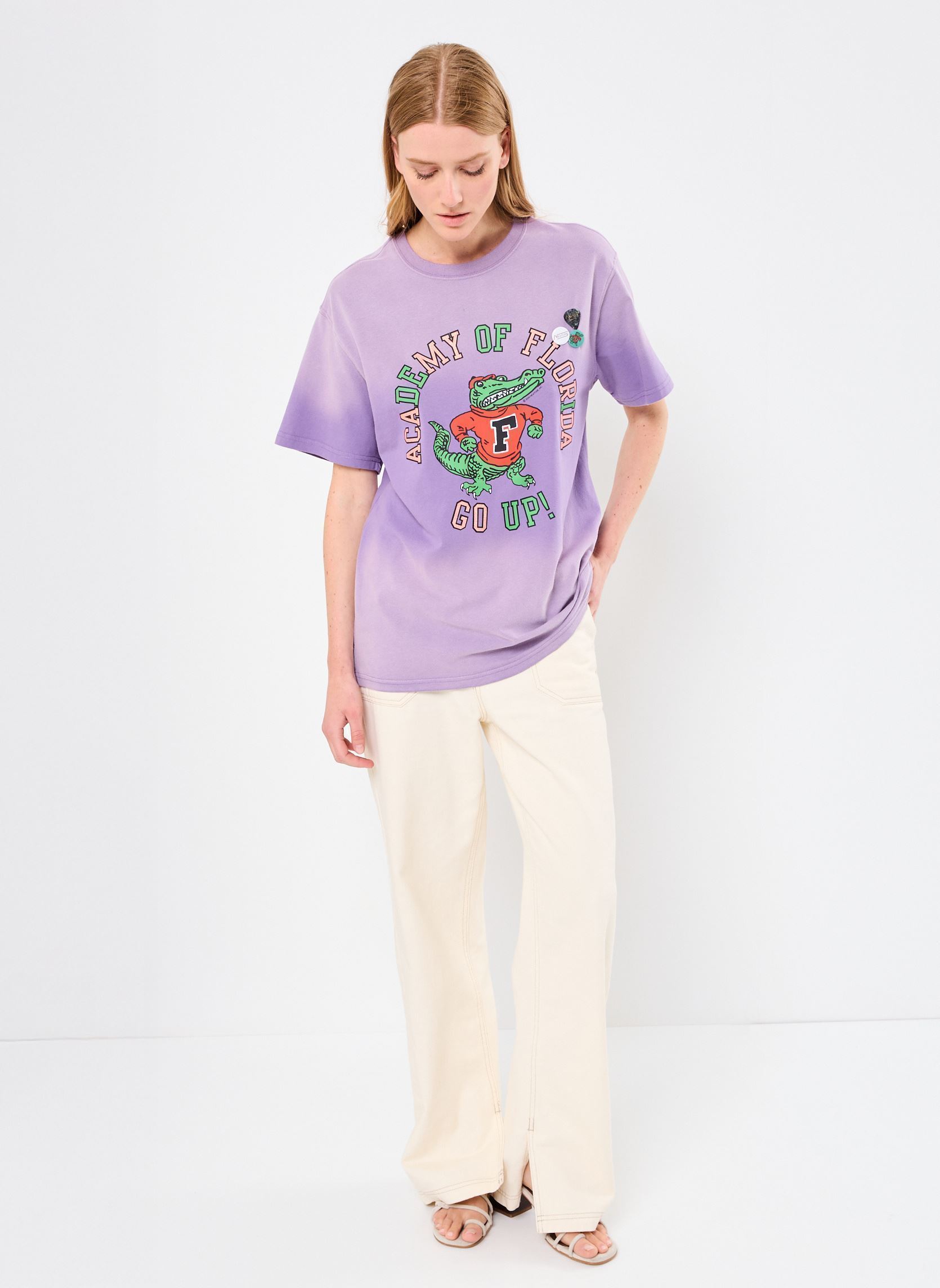 Tee-shirts manches courtes TSHIRT TRUCKER GO UP femme violet Newtone Tee-shirts manches courtes TSHIRT TRUCKER GO UP femme violet VINTAGEPURPLE