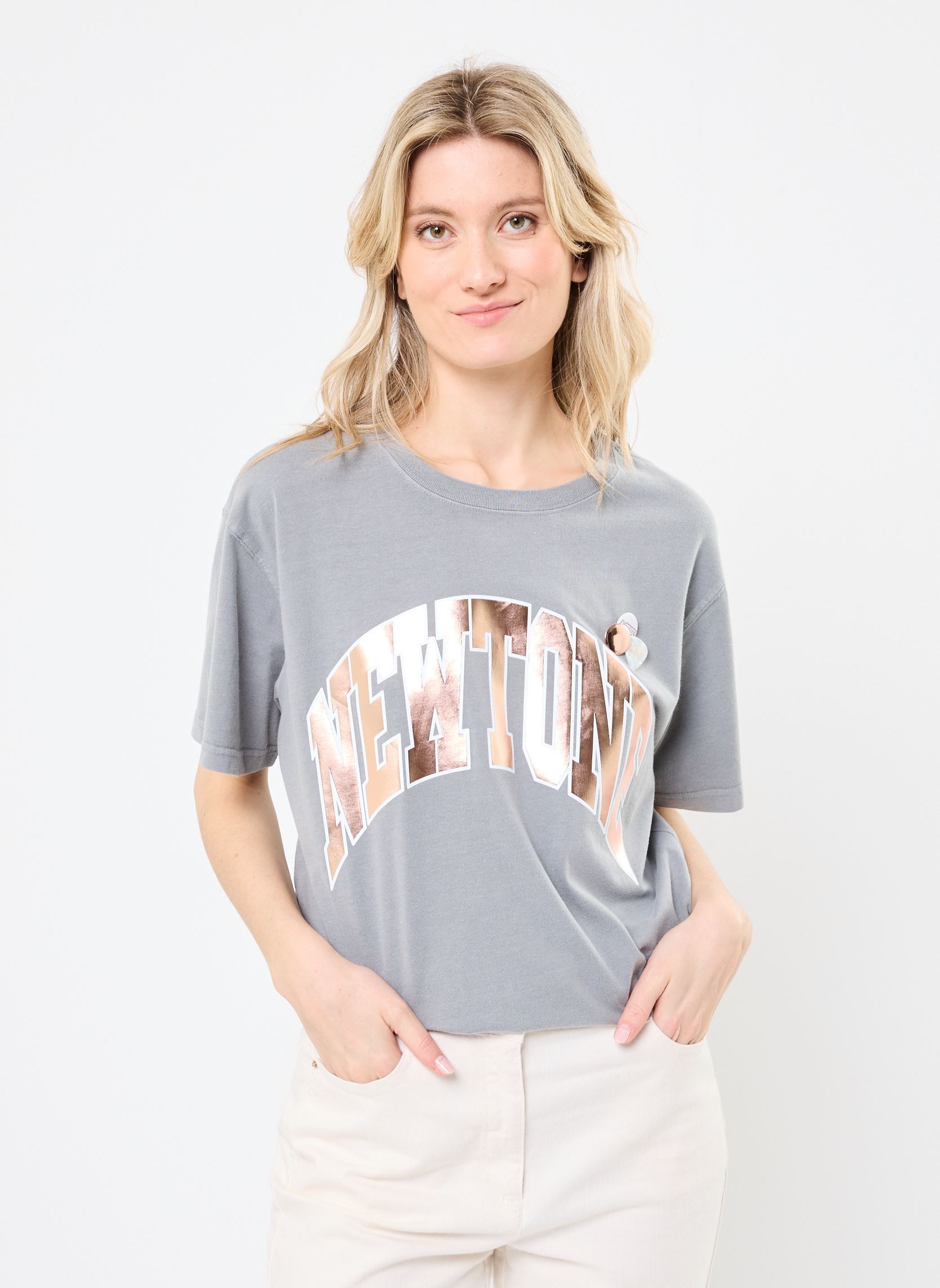 Kurzarm-T-Shirts TSHIRT TRUCKER TONE damen grau Newtone Kurzarm-T-Shirts TSHIRT TRUCKER TONE damen grau GREY
