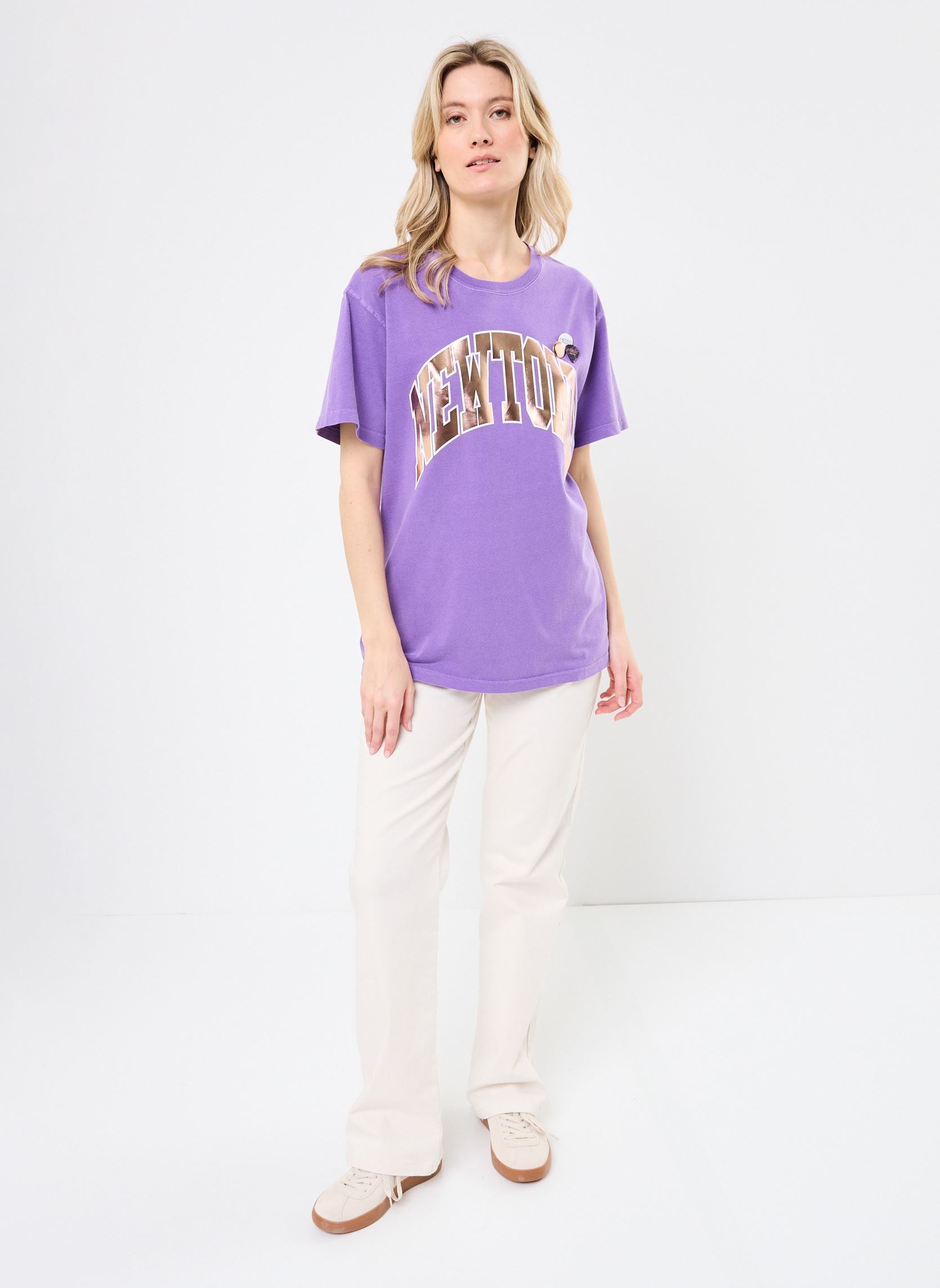 Camisetas de manga corta TSHIRT TRUCKER TONE mujer violeta Newtone Camisetas de manga corta TSHIRT TRUCKER TONE mujer violeta PURPLE