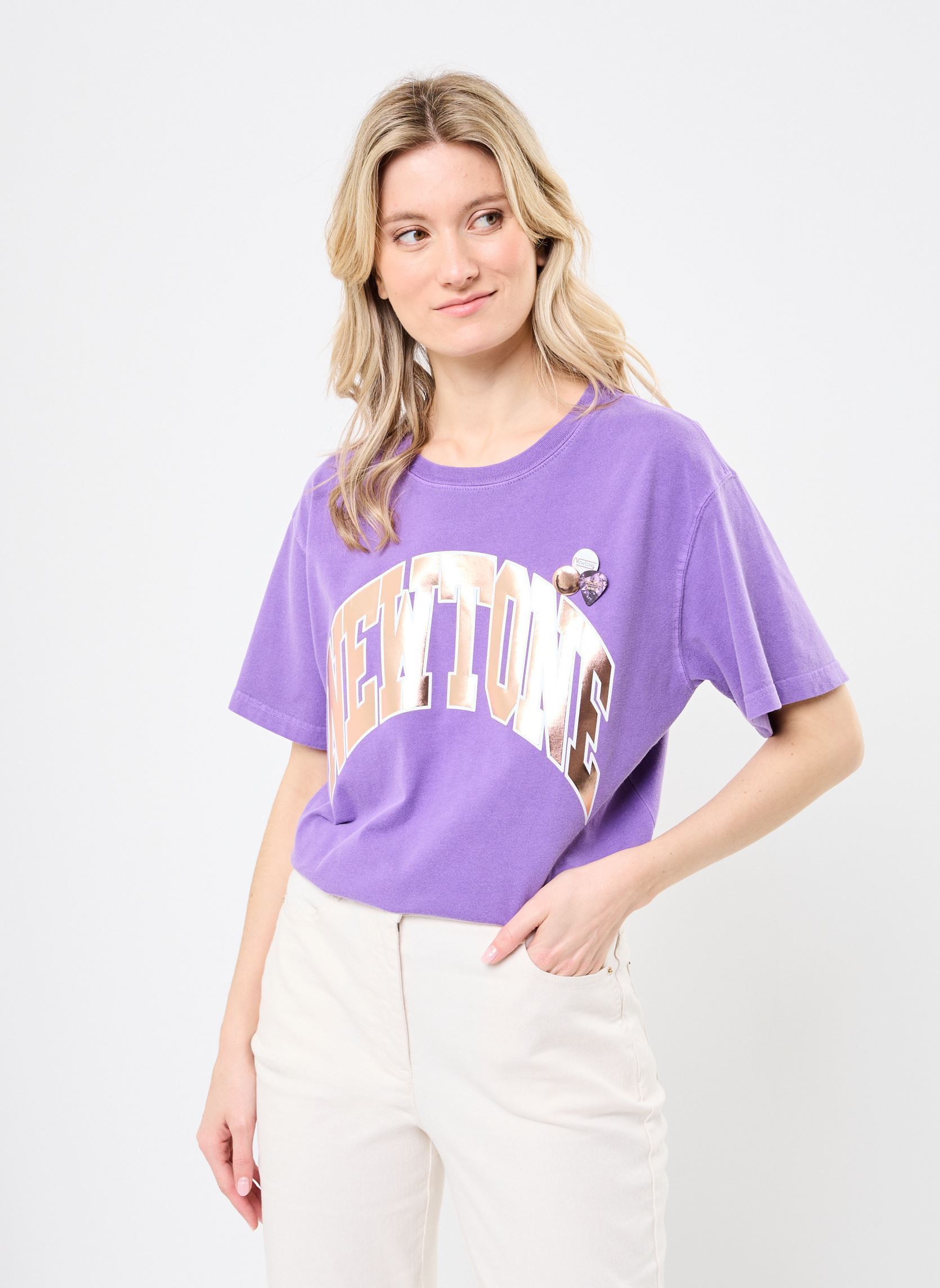 Camisetas de manga corta TSHIRT TRUCKER TONE mujer violeta Newtone Camisetas de manga corta TSHIRT TRUCKER TONE mujer violeta PURPLE