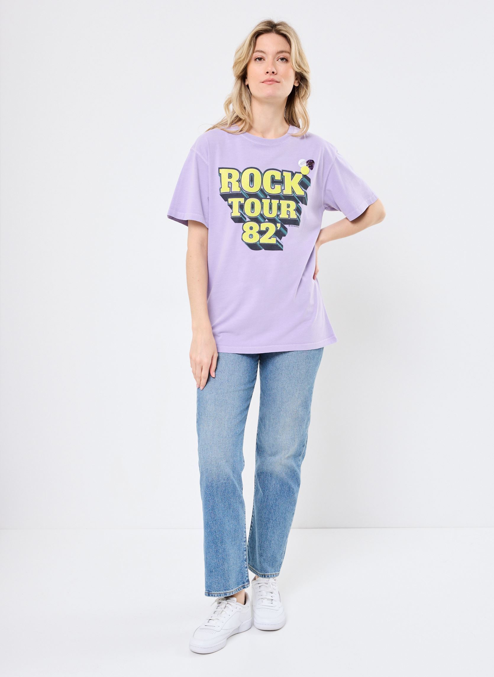 Tee-shirts manches courtes TSHIRT TRUCKER TOUR femme violet Newtone Tee-shirts manches courtes TSHIRT TRUCKER TOUR femme violet LILAC