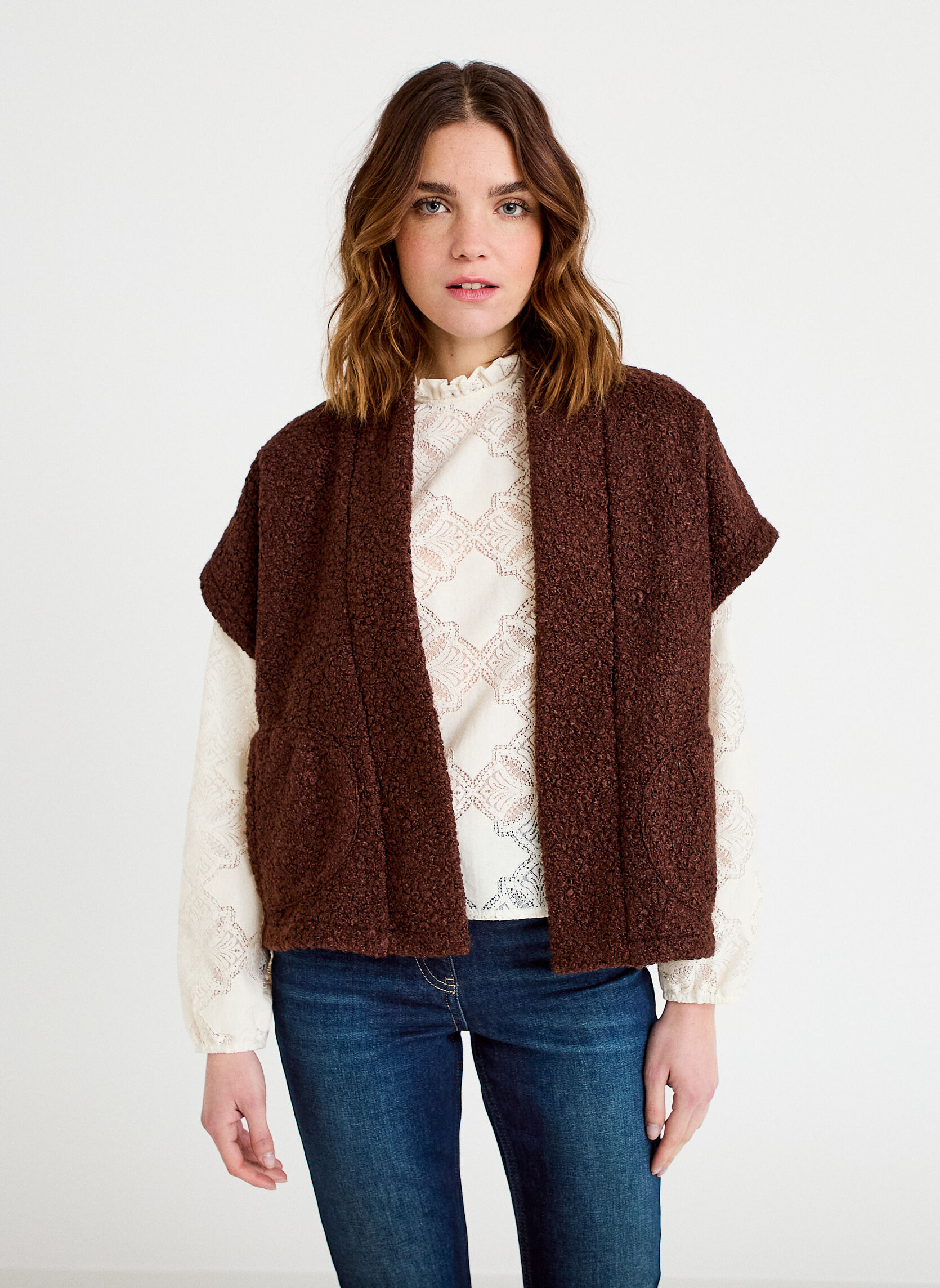 Gilets KSHERPAB femme marron Cache Cache Gilets KSHERPAB femme marron Marron foncé