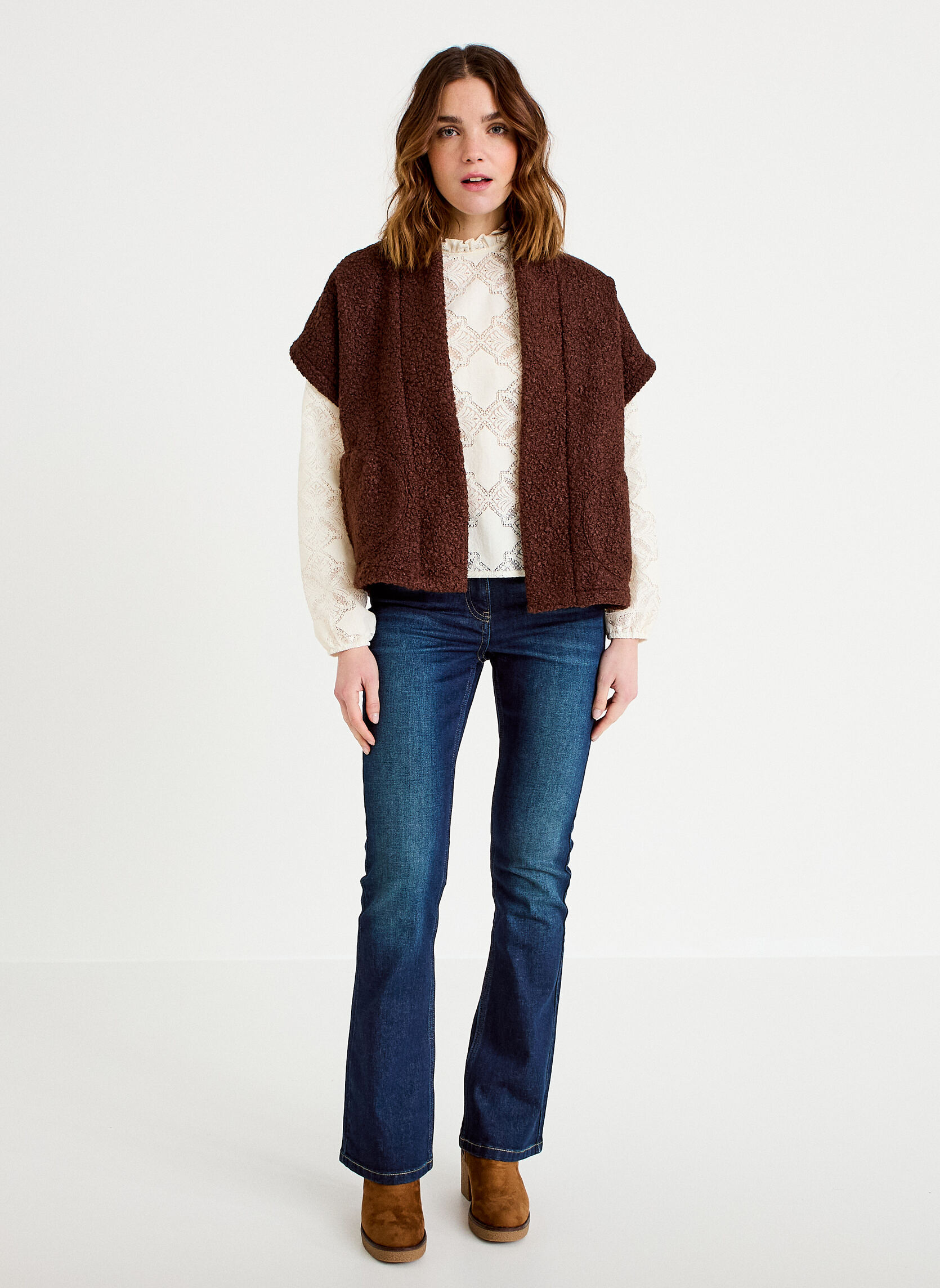 Gilets KSHERPAB femme marron Cache Cache Gilets KSHERPAB femme marron Marron foncé